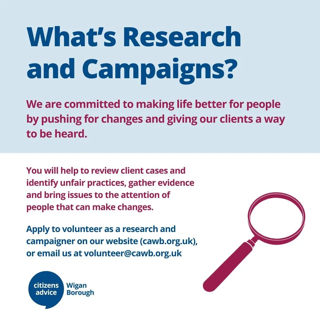 We are looking for volunteer research and campaigners? Could you volunteer with us and make a real difference in the community?

Find out more and get in touch: https://www.cawb.org.uk/volunteering