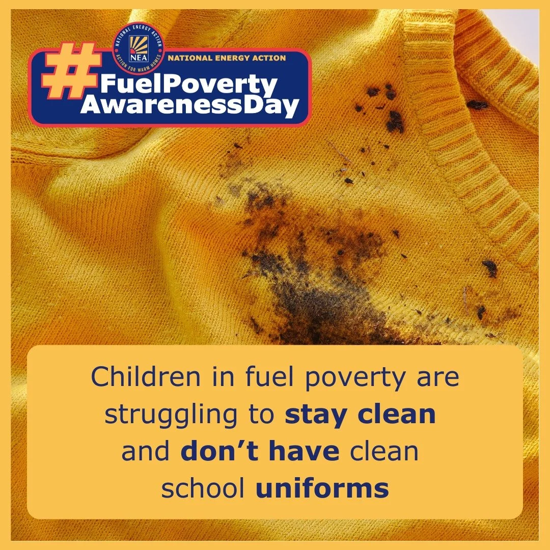 Not being able to afford to run a washing machine can lead to children being isolated and judged. 
Support @nea_ukcharity's #FuelPovertyAwarenessDay.

Get in touch for help with energy advice: https://www.cawb.org.uk/contact