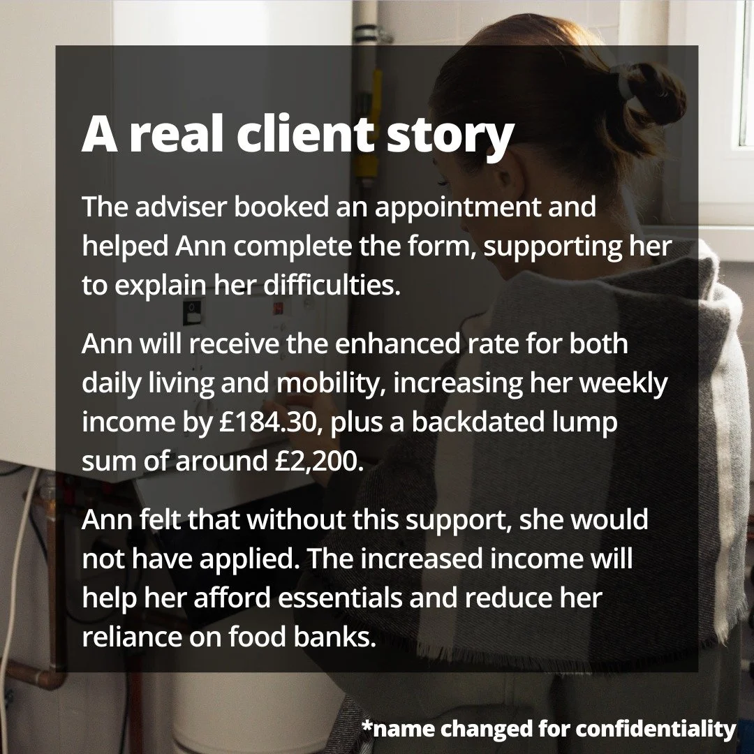 We help real people in the community. 
Our adviser is on site at Trussell food banks across Wigan for you to speak to, no appointment needed. 
Could we help you like we helped Ann?
Get in touch - https://www.cawb.org.uk/contact