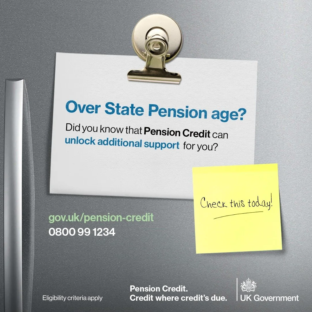 A Pension Credit Claim could unlock additional support like a free TV licence, help with housing costs and a Council Tax reduction. 

Could you or someone you know be eligible?

https://buff.ly/6SWGUxI