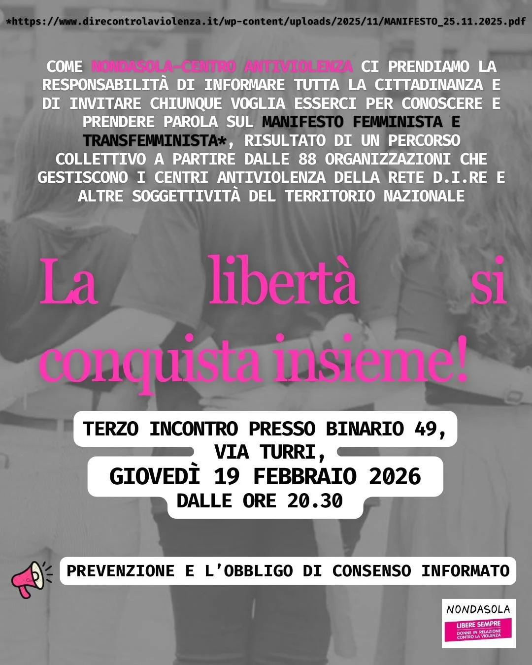 La libertà si conquista insieme | 19 febbraio, ore 20:30, Binario49