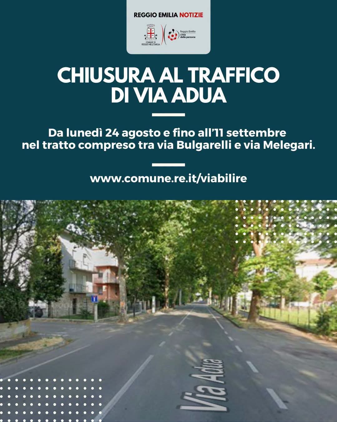 Avviso: Chiusura temporanea di via Adua dal 24 agosto all’11 settembre