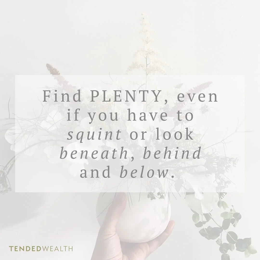 Plenty.
.
Plenty of time.
.
Plenty of resource.
.
Plenty if we just learn to see with new eyes.
.
Plenty if we wake up from the lie of not enough.
.
Plenty if we see what already surrounds us, even if it is a game of seek.
.
Plenty if we choose to ch