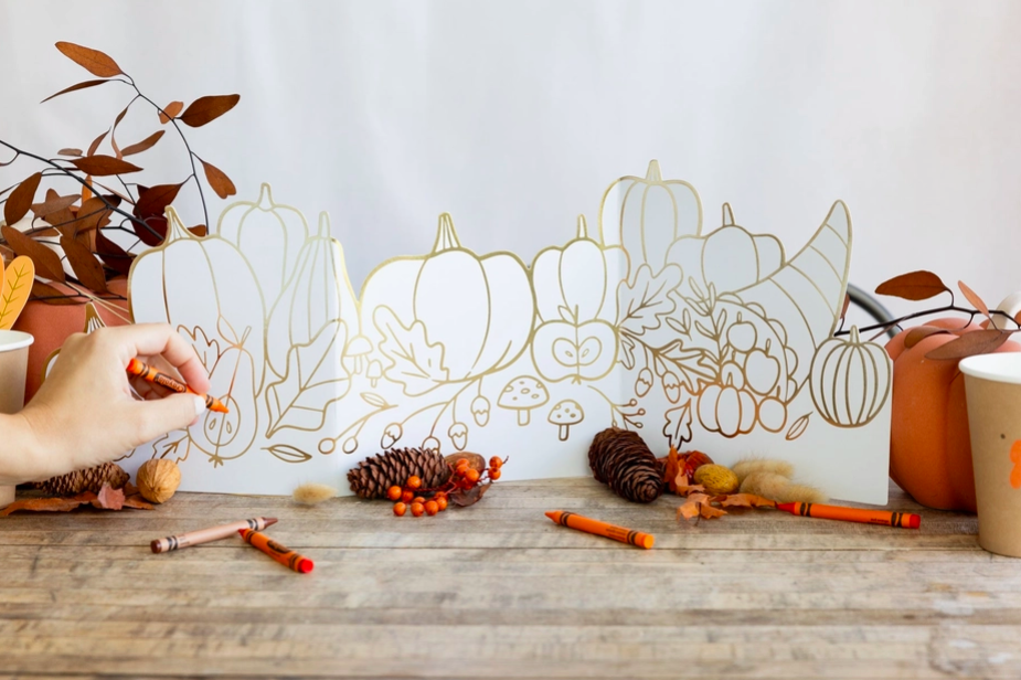 Color-Your-Own Harvest Table Centerpiece