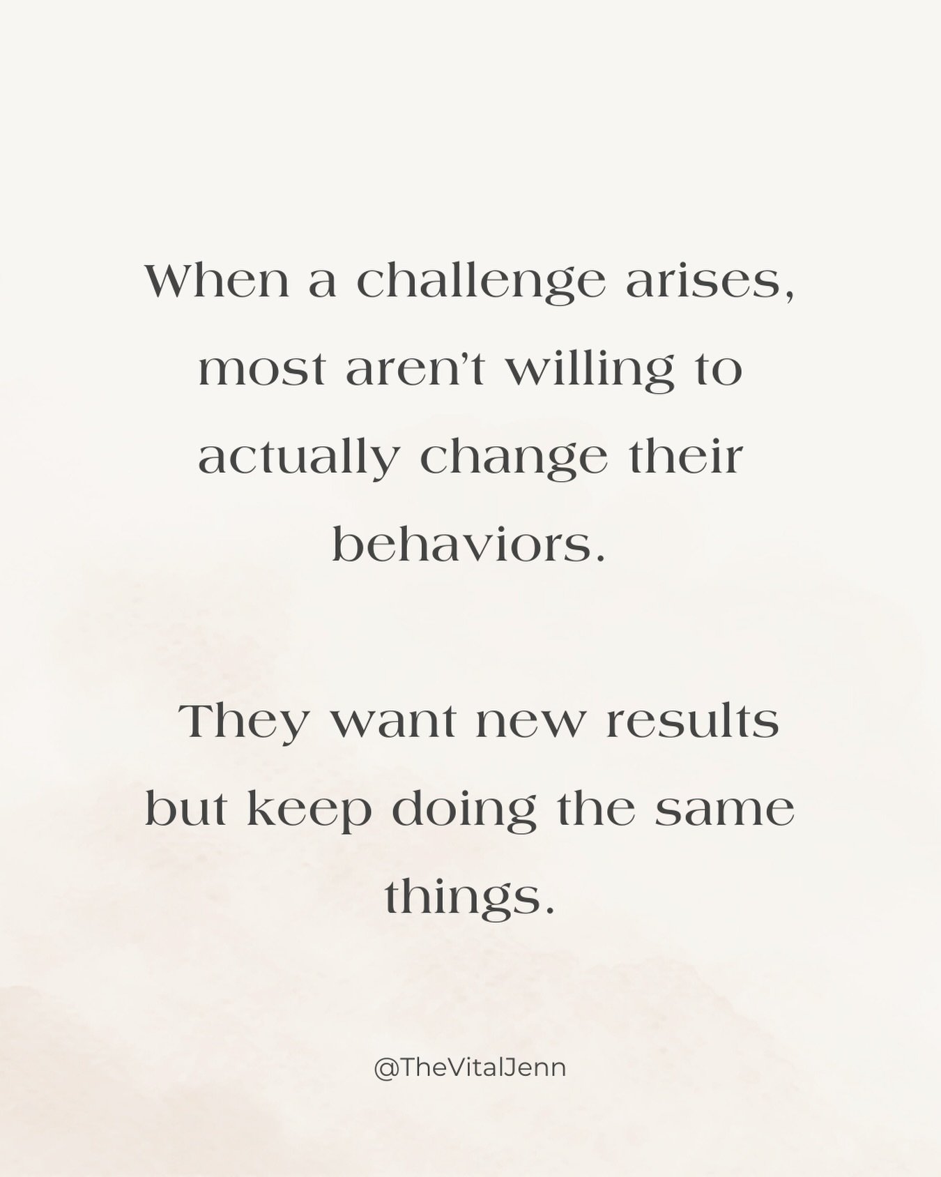 ✨ Transformation demands action, not just reflection.

Even if it&rsquo;s soft and subtle. Or even unseen. 

Most people want new results but won&rsquo;t change their behavior or thoughts. 

That&rsquo;s not growth, it&rsquo;s self-sabotage.

Link in