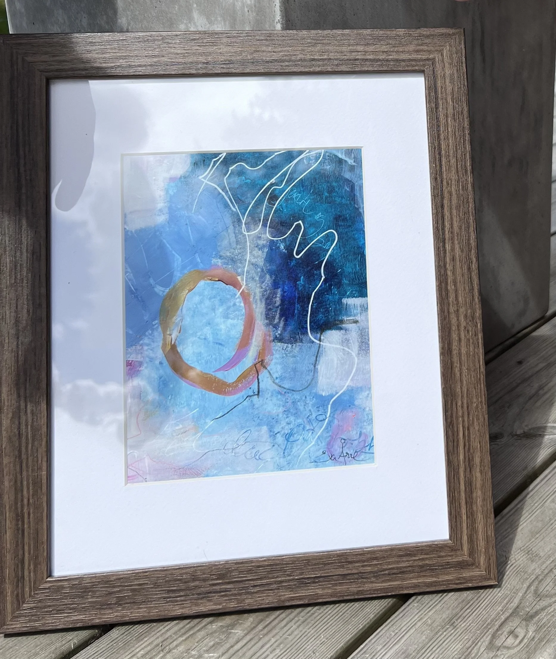 eva årre maleri tankene flyr ... innrammet 2