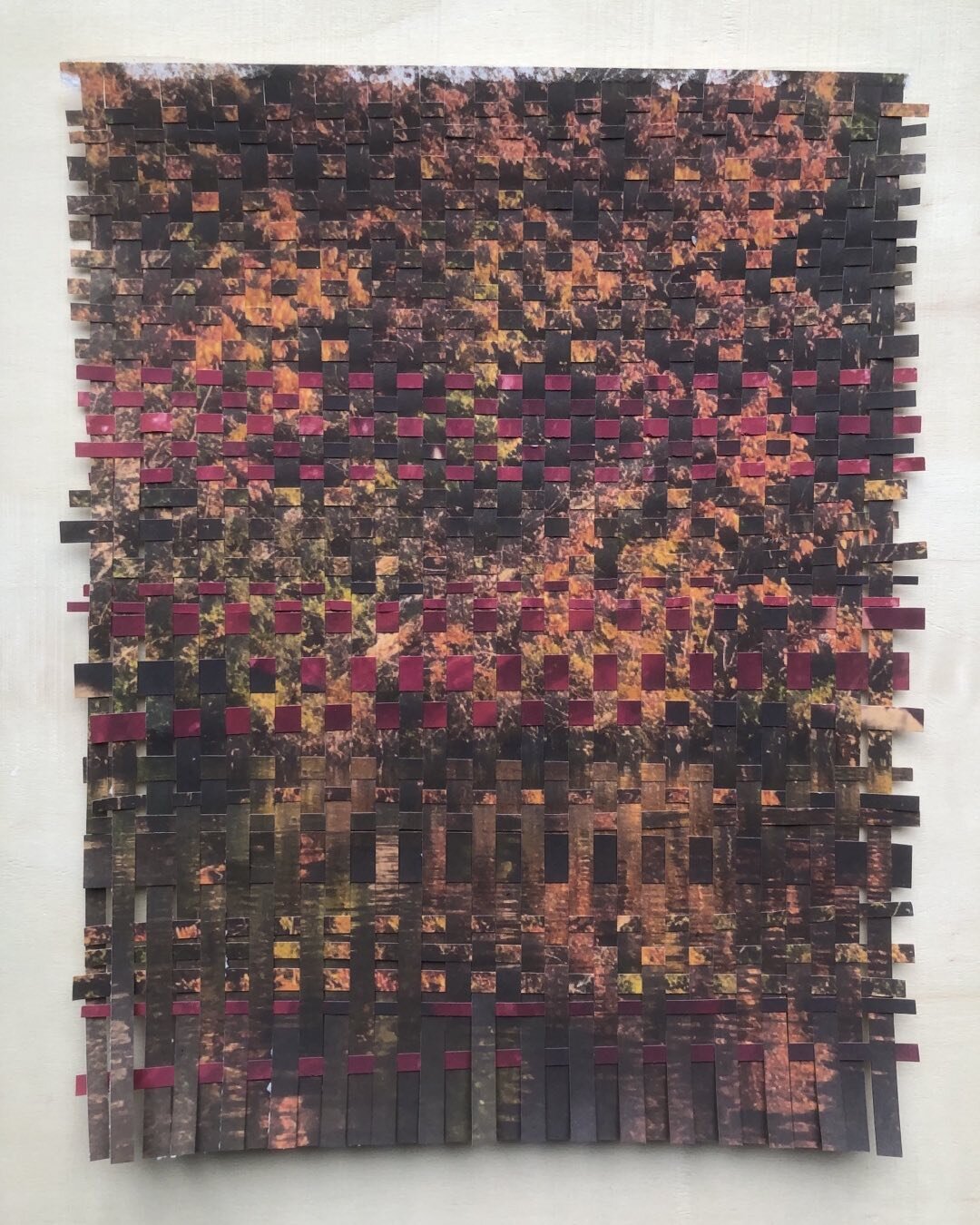 &ldquo;Autumn rearranged &ldquo; woven paper 8 1/2&rdquo; x 11&rdquo;