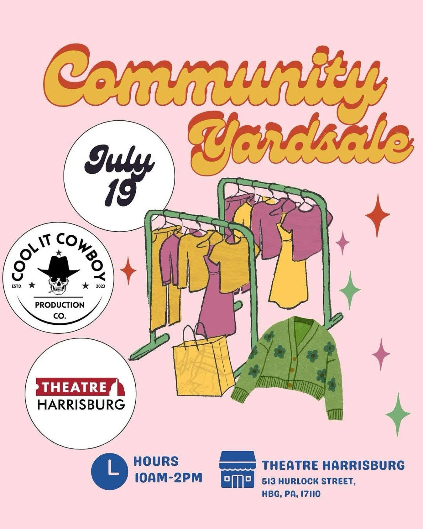 The big event that you&rsquo;ve been waiting for is right around the corner! Theatre Harrisburg x Cool It Cowboy are joining forces to host an exciting community yardsale! The ultimate collab!

Join our organizations on July 19th from 10am-2pm in the