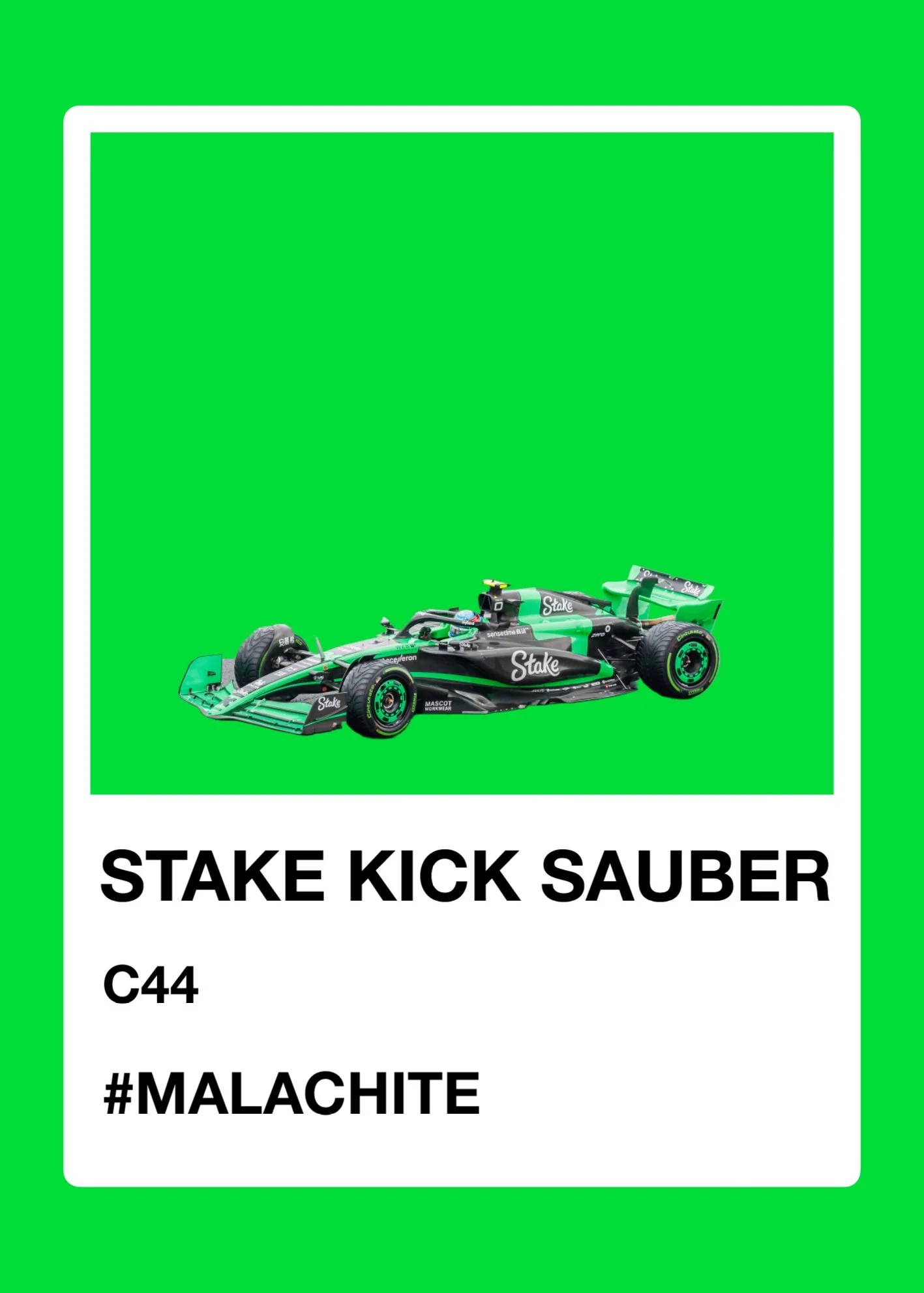 Stake Kick Sauber 2024 Pantone