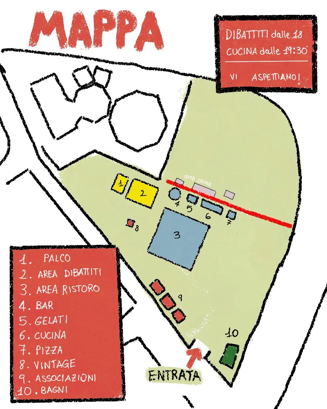 Mappa dell'area della Festa