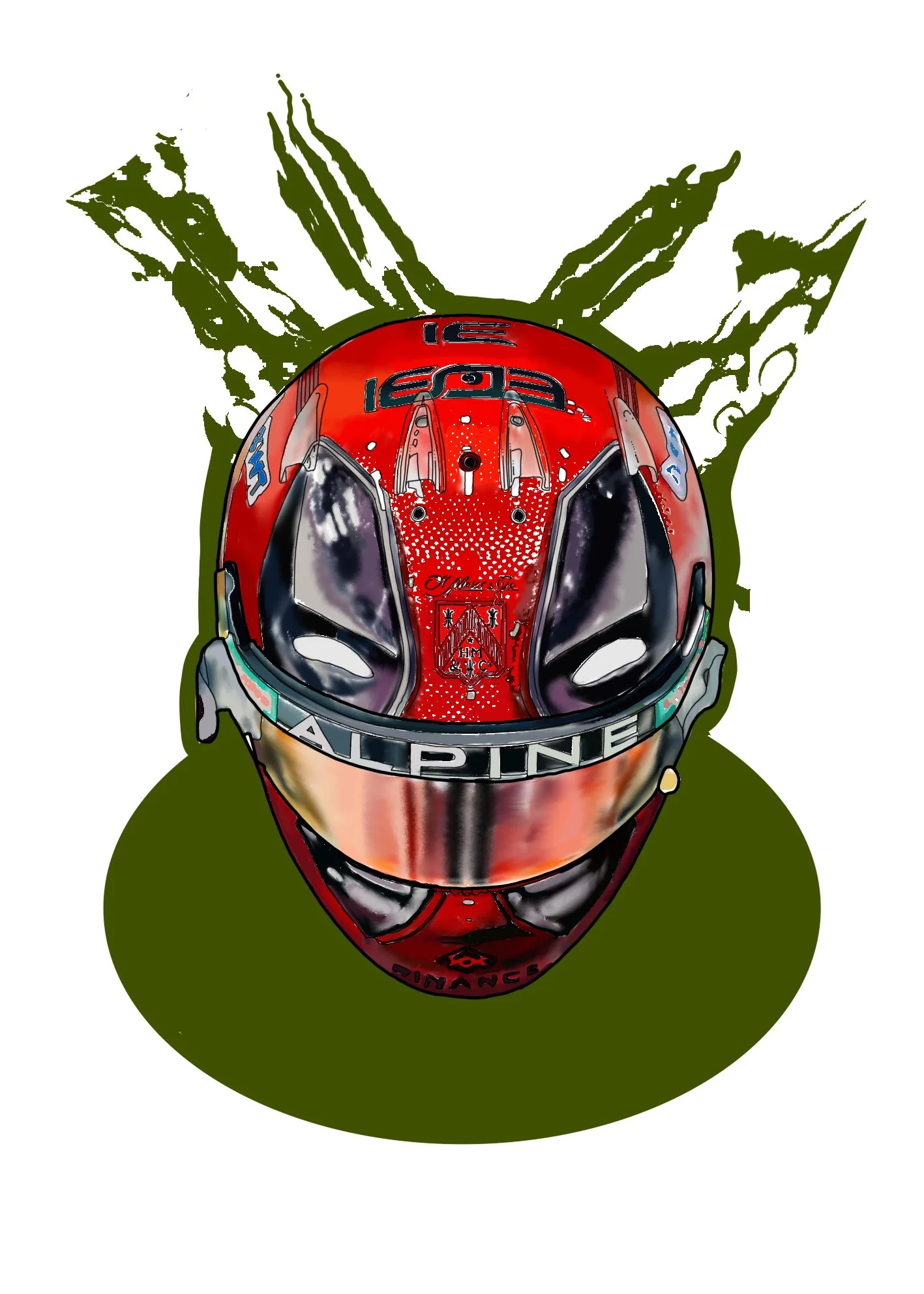Esteban Ocon 2024 Helmet- SPA GP