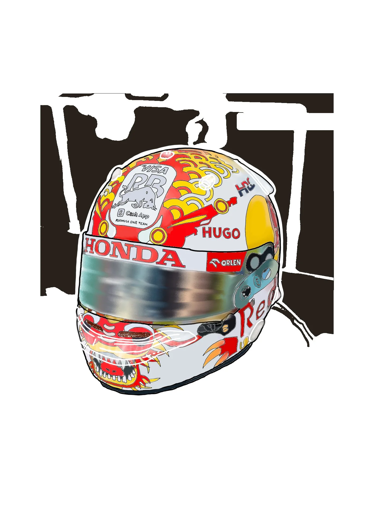 Yuki Tsunoda 2024 Helmet- Singapore GP