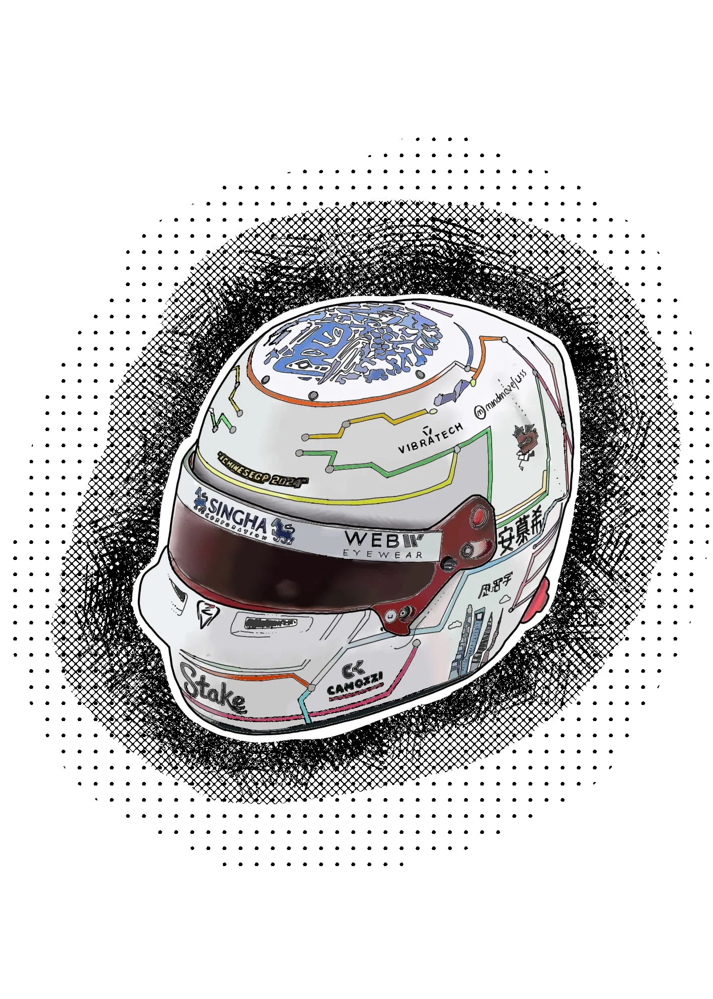 Zhou Guanyu 2024 Helmet- Chinese GP