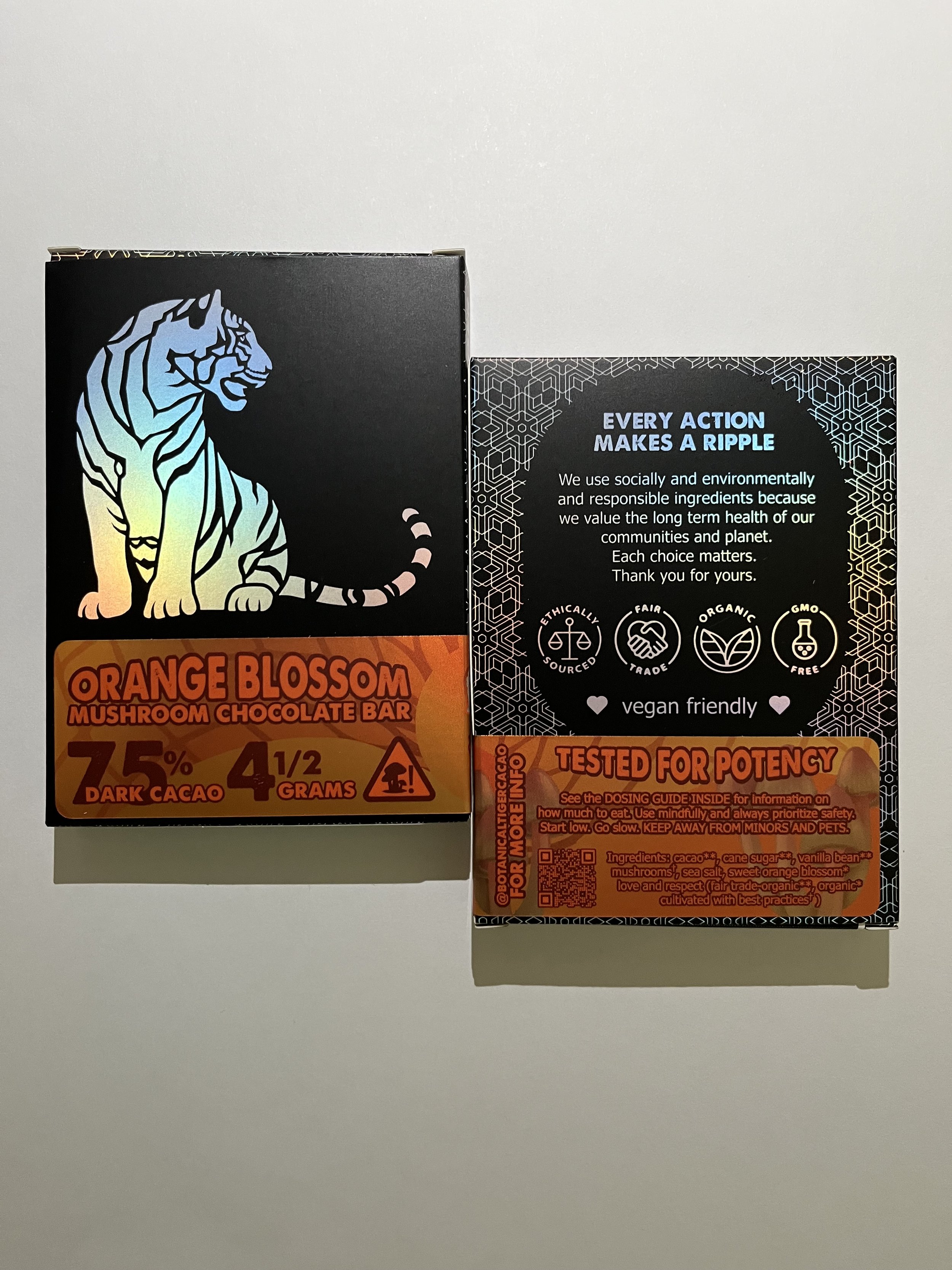 $40: Botanical Tiger 4.5G Orange Blossom Flavor Chocolate Bar
