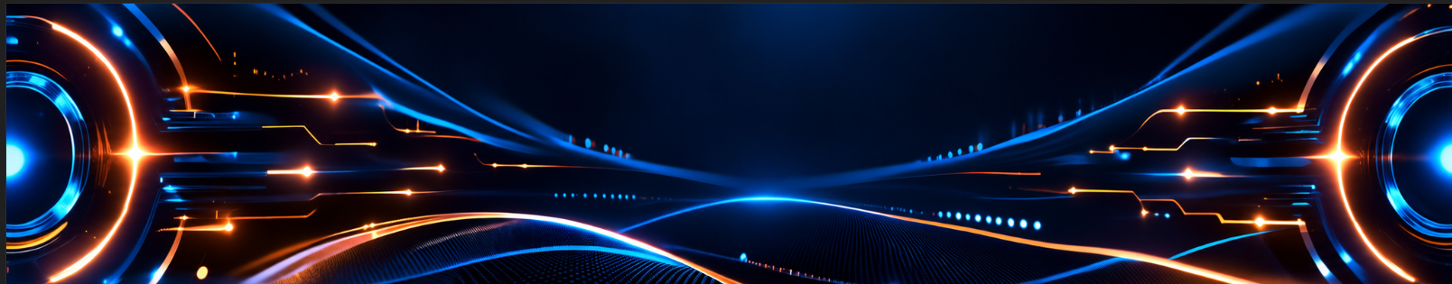 Blue and orange digital data streams representing real-time security telemetry and connectivity.