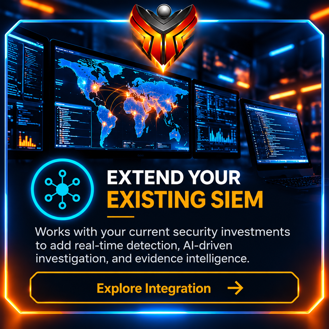 HAWK MDR extends existing SIEM investments with real-time threat detection, AI-driven investigations, and evidence intelligence.