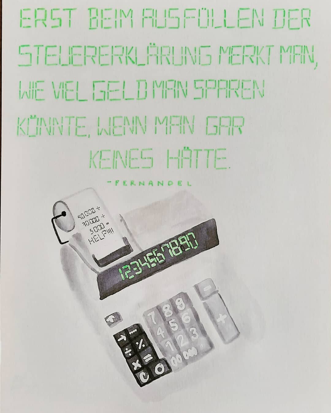 Na, wer kennts? &Uuml;brigens dazu auch mal ein kleines Detail zu mir....im &quot;echten Leben&quot; arbeite ich n&auml;mlich seit 12 Jahren auf dem Steueramt🧐🖇🗂📋✅📝

#handletteringlove #handlettering #handletteringschweiz #aquarell #aquarelllett