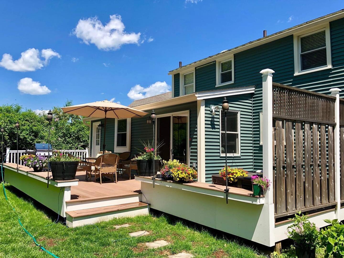 Warmer days are coming☀️Whose ready to spend summer days on a new deck or patio?@d2builders_inc can make it happen!
.
.
.
.
#decking #deck #outdoorliving #compositedecking #carpentry #garden #construction #wood #design #deckbuilding #decks #landscapi