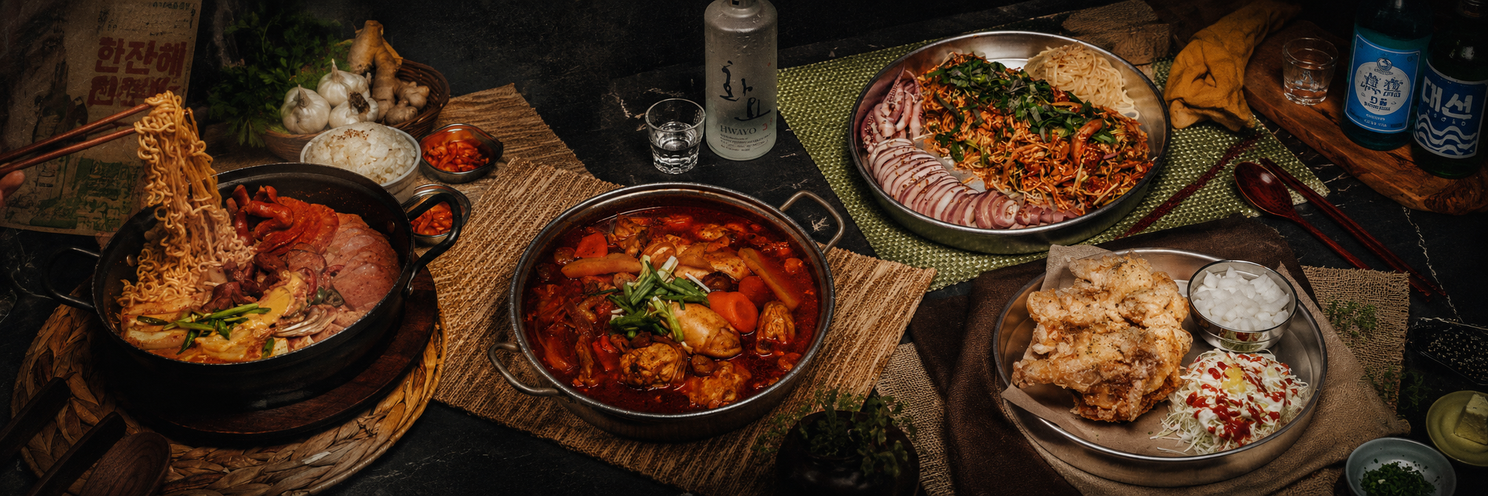 KFC, Army Stew, squid,sea snails