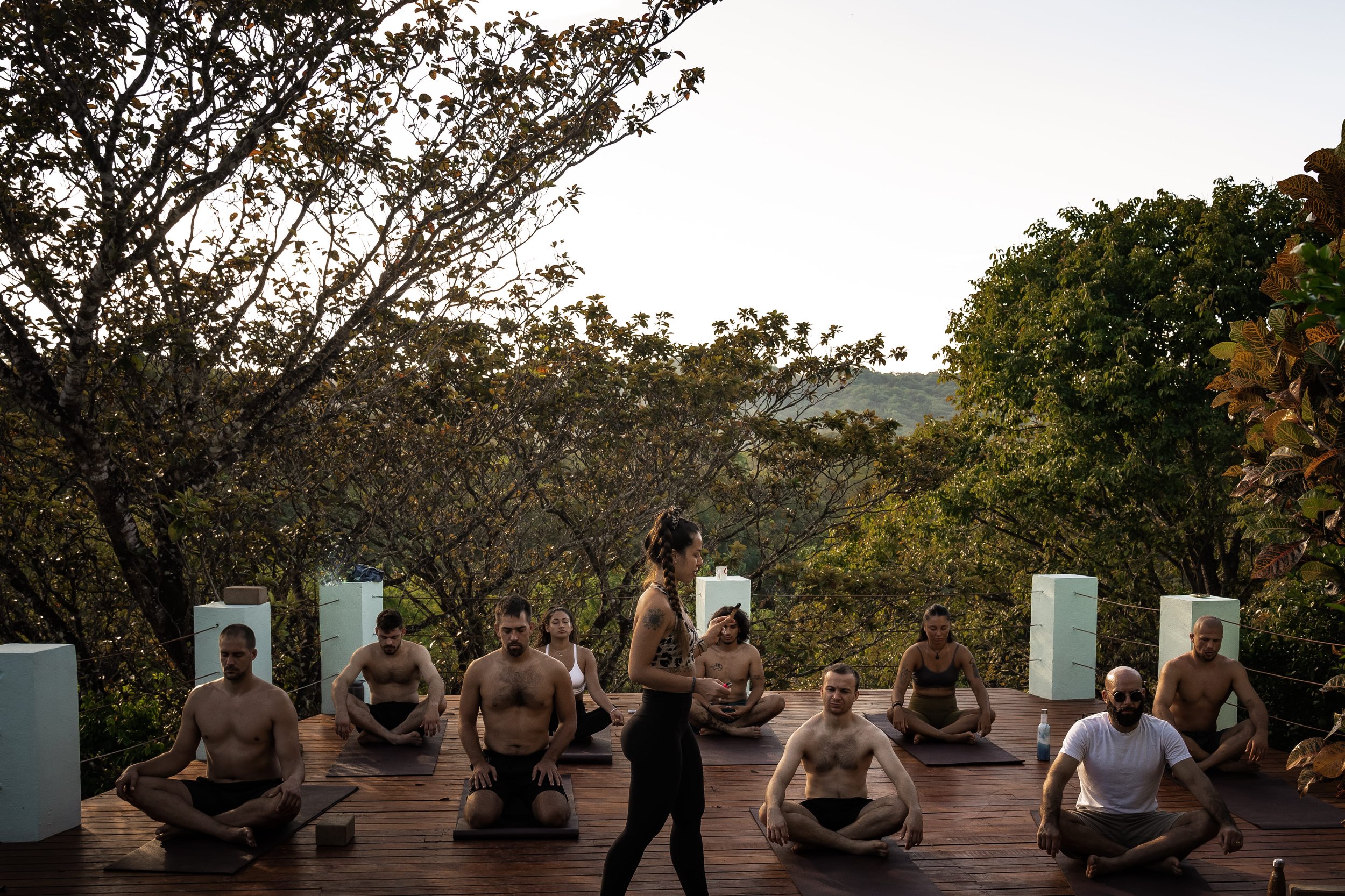 Yoga Session, BJJ Ocean Escape Retreat, at Jungles Edge, Nosara Costa Rica