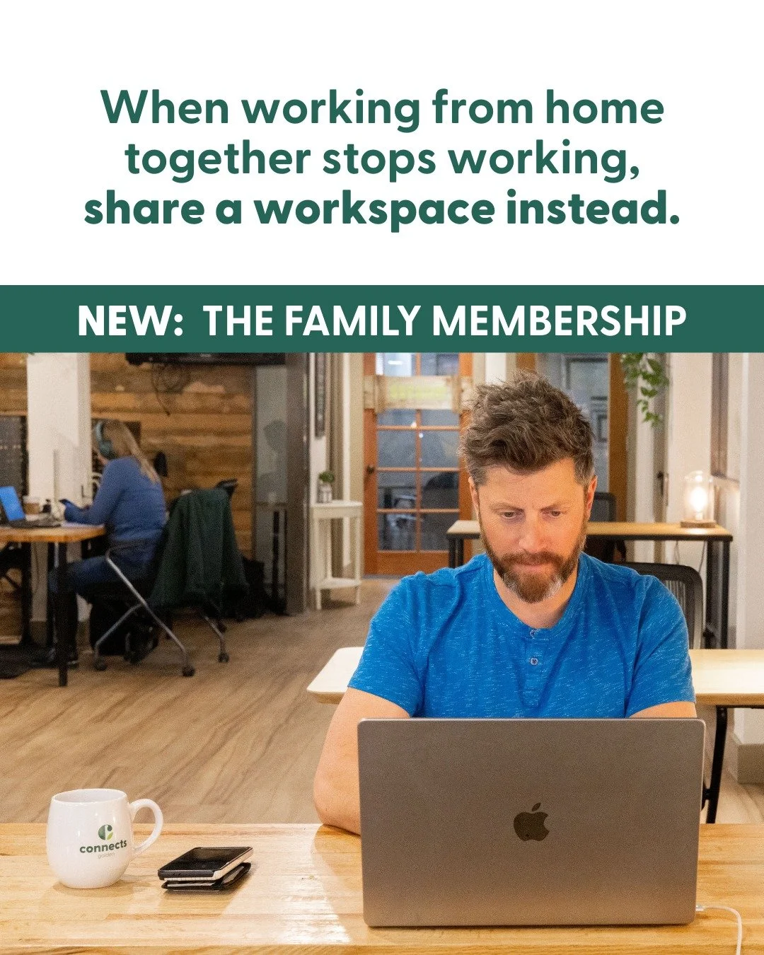 New at Connects Workspace: The Family Membership!
Share one membership with your significant other. Separate workdays, one desk.
Perfect for couples who:
- Want to save money while both staying productive
- Need a distraction-free space away from hom