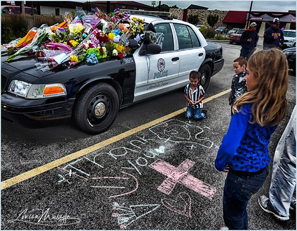 "Children Honor Slain Officer"