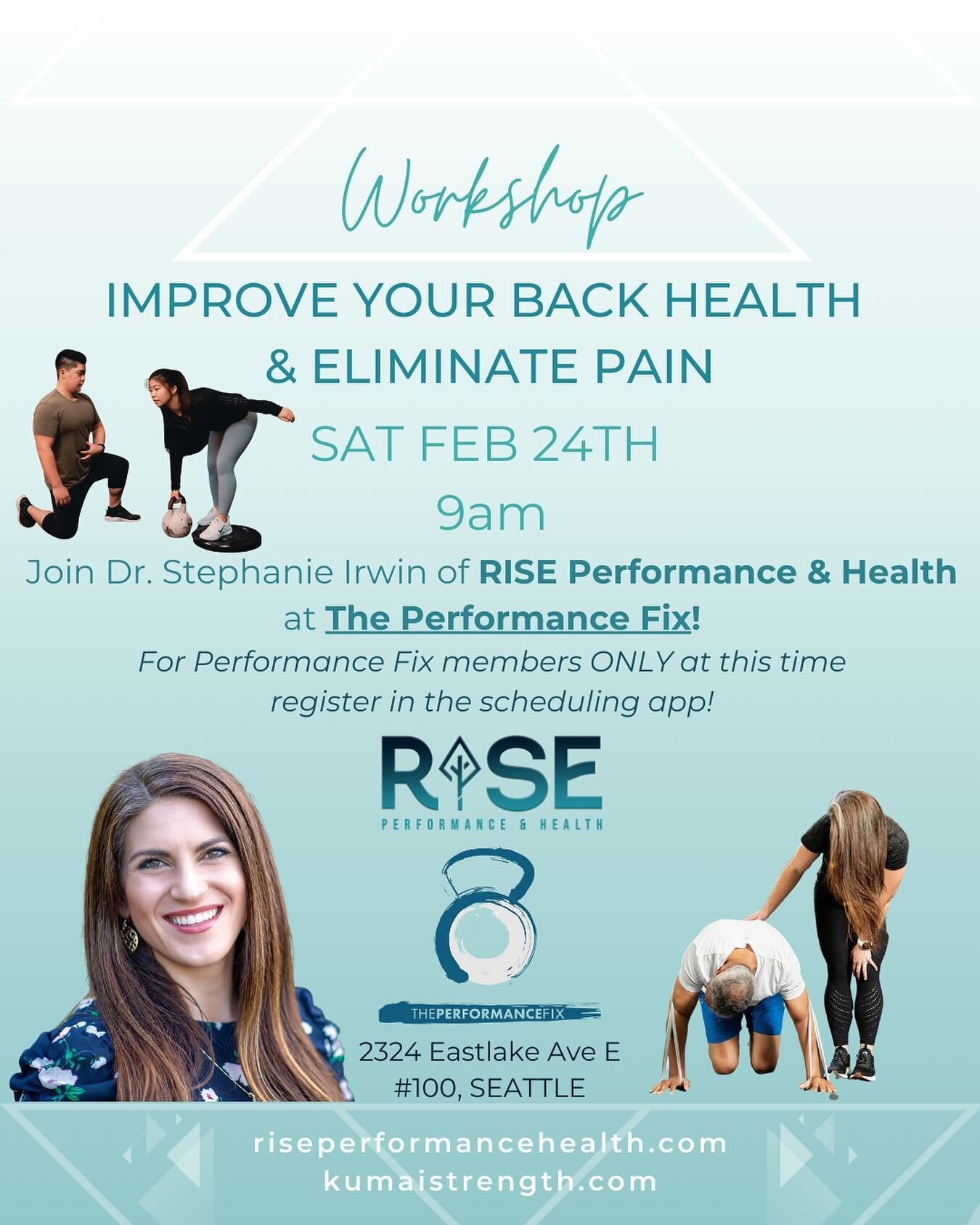 Calling all Performance Fix members, don&rsquo;t miss this awesome chance to sign up for the back health class 🩻 with physical therapist @dr.stephanielynne of @riseperformanceandhealth 

This is an interactive workshop where we will learn simple way