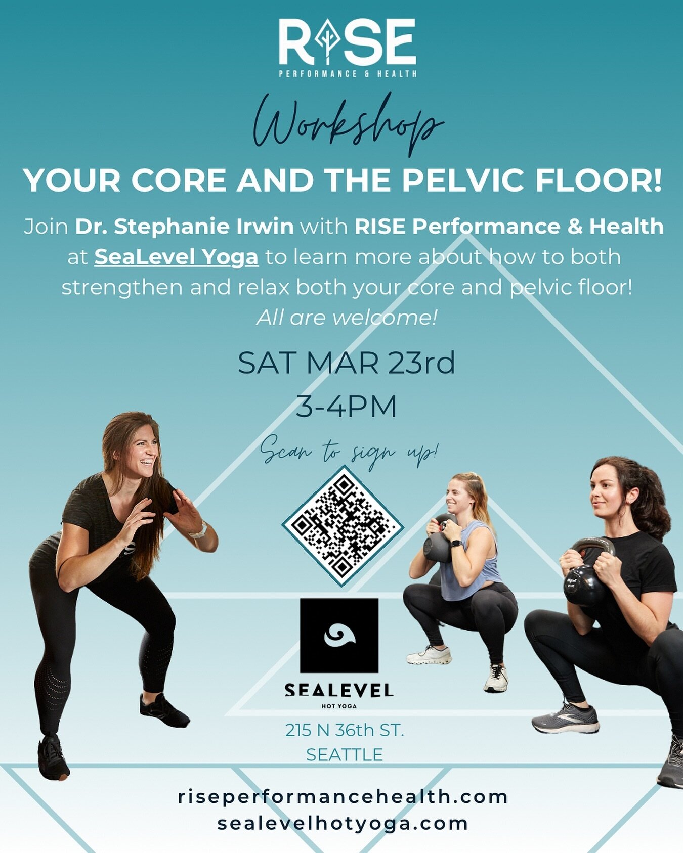 We are so excited to be partnering with @sealevelhotyoga to help our community optimize their whole health and strength! 
Kicking off our 3 month series this week we get to train our core and pelvic floor on a deeper level! 

Join Dr. Stephanie Irwin