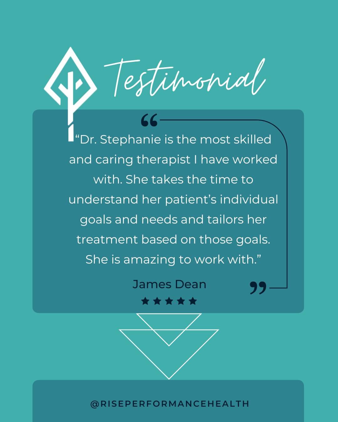 &quot;Dr. Stephanie is the most skilled and caring therapist I have worked with. She takes the time to understand her patient&rsquo;s individual goals and needs and tailors her treatment based on those goals. She is amazing to work with. - James Dean