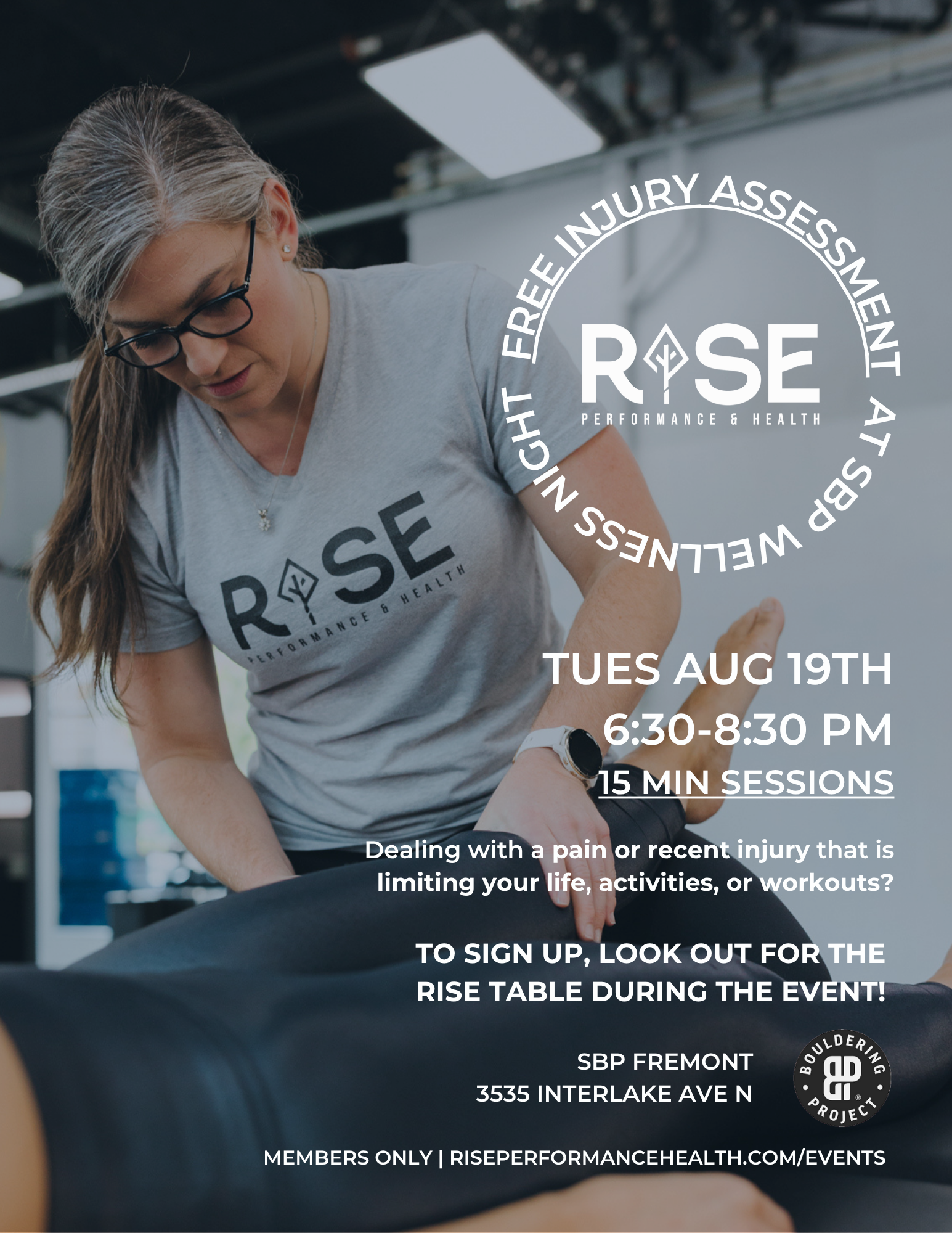 FREE INJURY ASSESSMENT AT WELLNESS NIGHT - SBP FREMONT