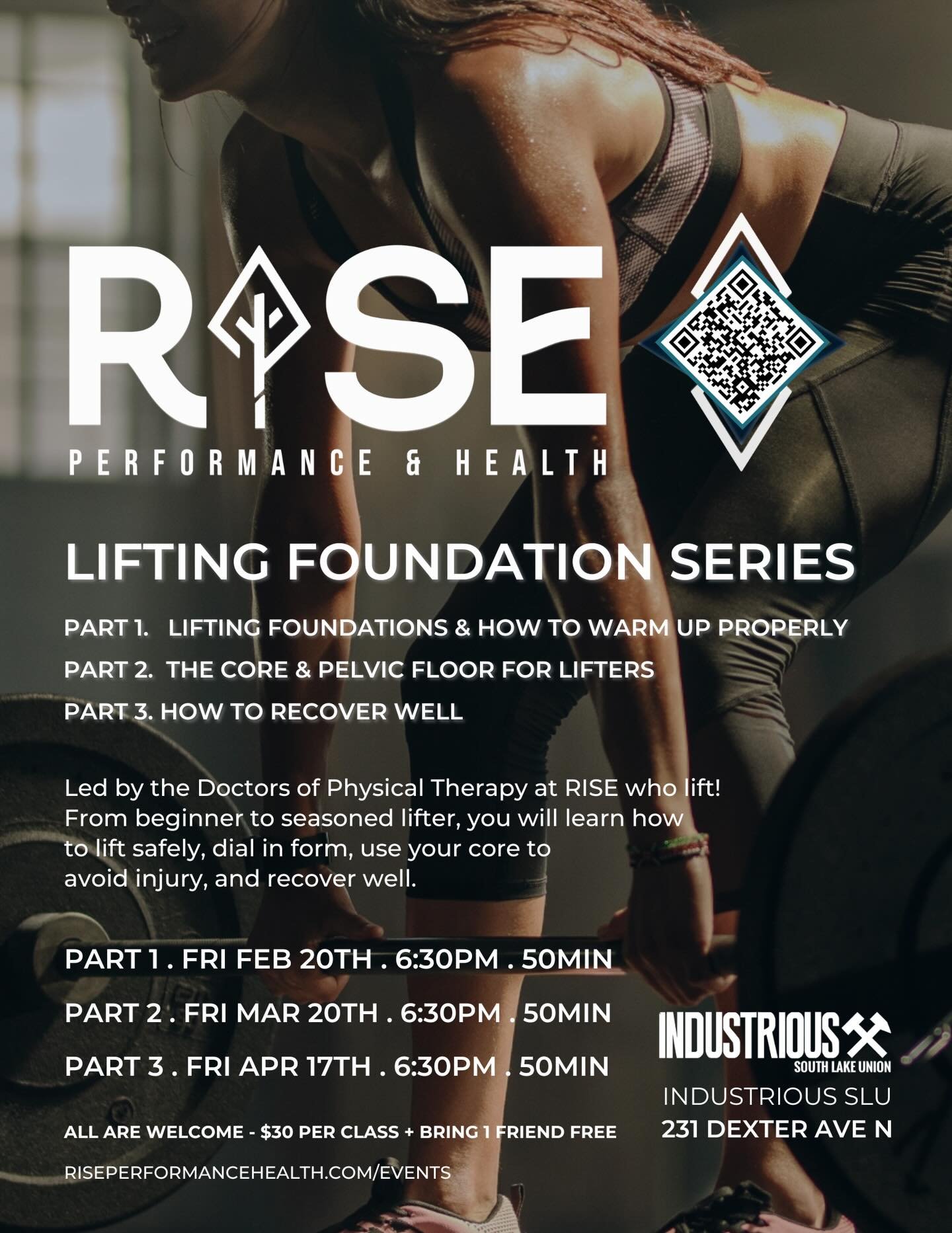 Introducing the Lifting Foundations Series! @riseperformanceandhealth is partnering with @industrious_southlakeunion to amplify your lifting game. Learn from the Doctors of Physical Therapy at RISE who lift! From beginner to seasoned lifter, you will