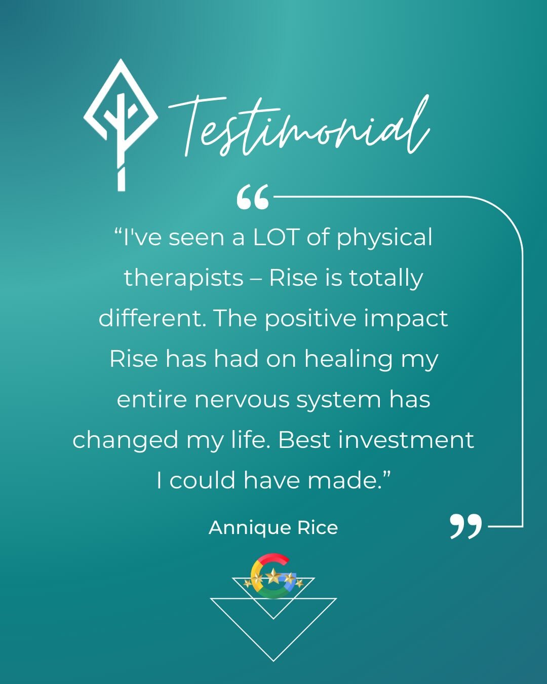 When people say RISE changed their life, we don't take that lightly.
These three reviews share something in common: each person had already tried physical therapy elsewhere and wasn't getting better. And instead of giving up, they kept looking. They 