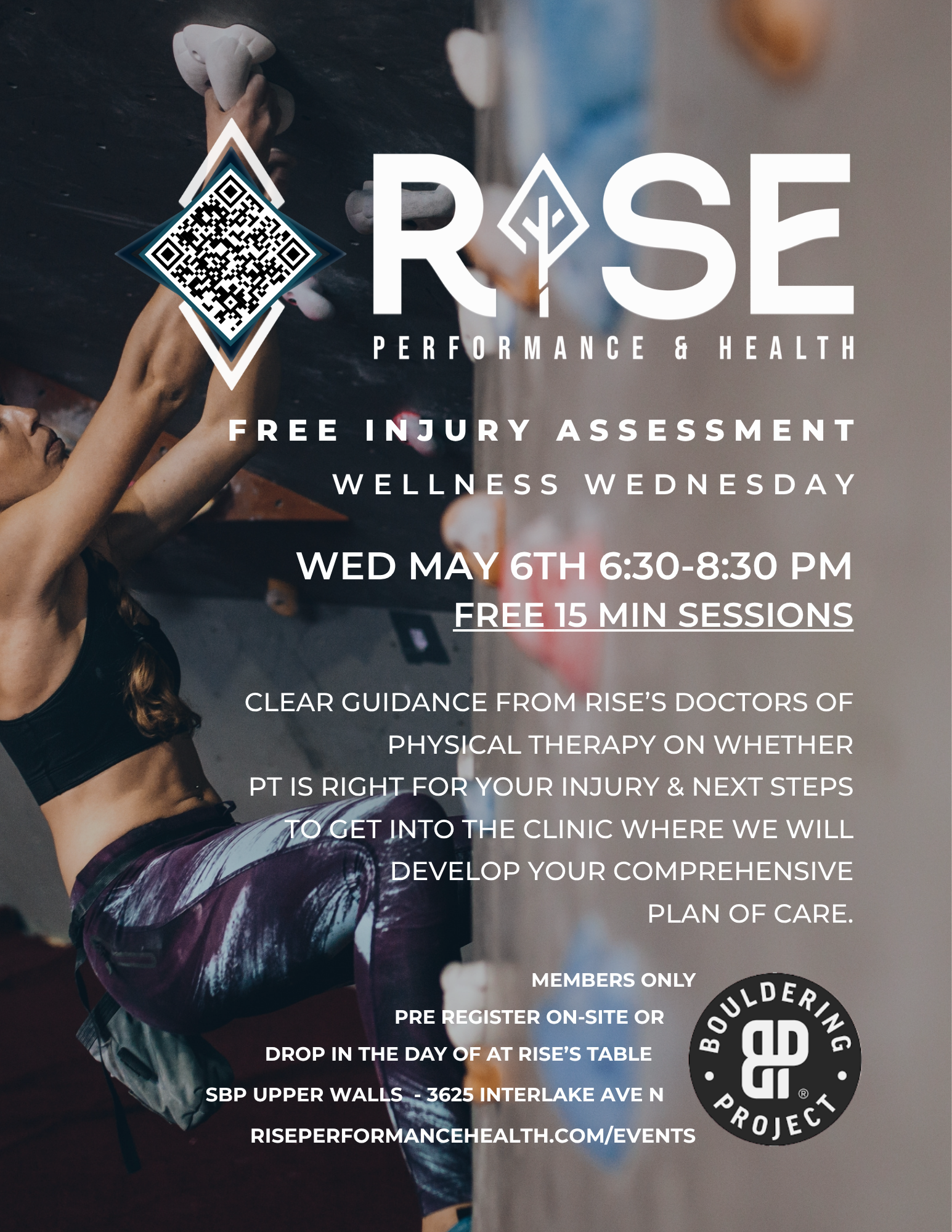FREE INJURY ASSESSMENT WITH RISE AT SBP UPPER WALLS