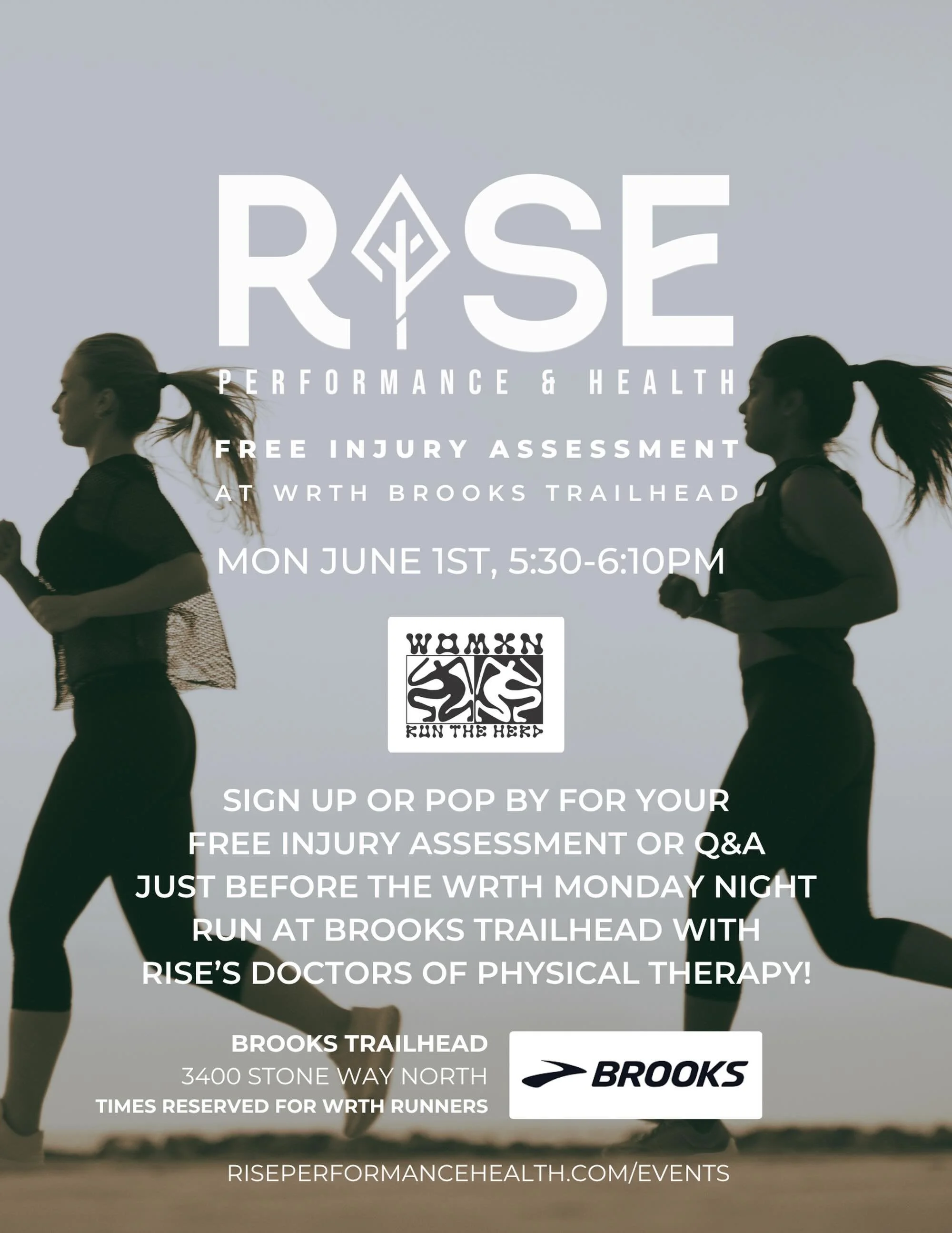 ☀️ Summer is coming and we want to keep you running with the herd! RISE is continuing their support with the @cowgilltrailcollective and @womxnruntheherd runners at @brooksrunningseattle Trailhead! 

Monday, June 1st, sign up for a FREE 10min Injury 