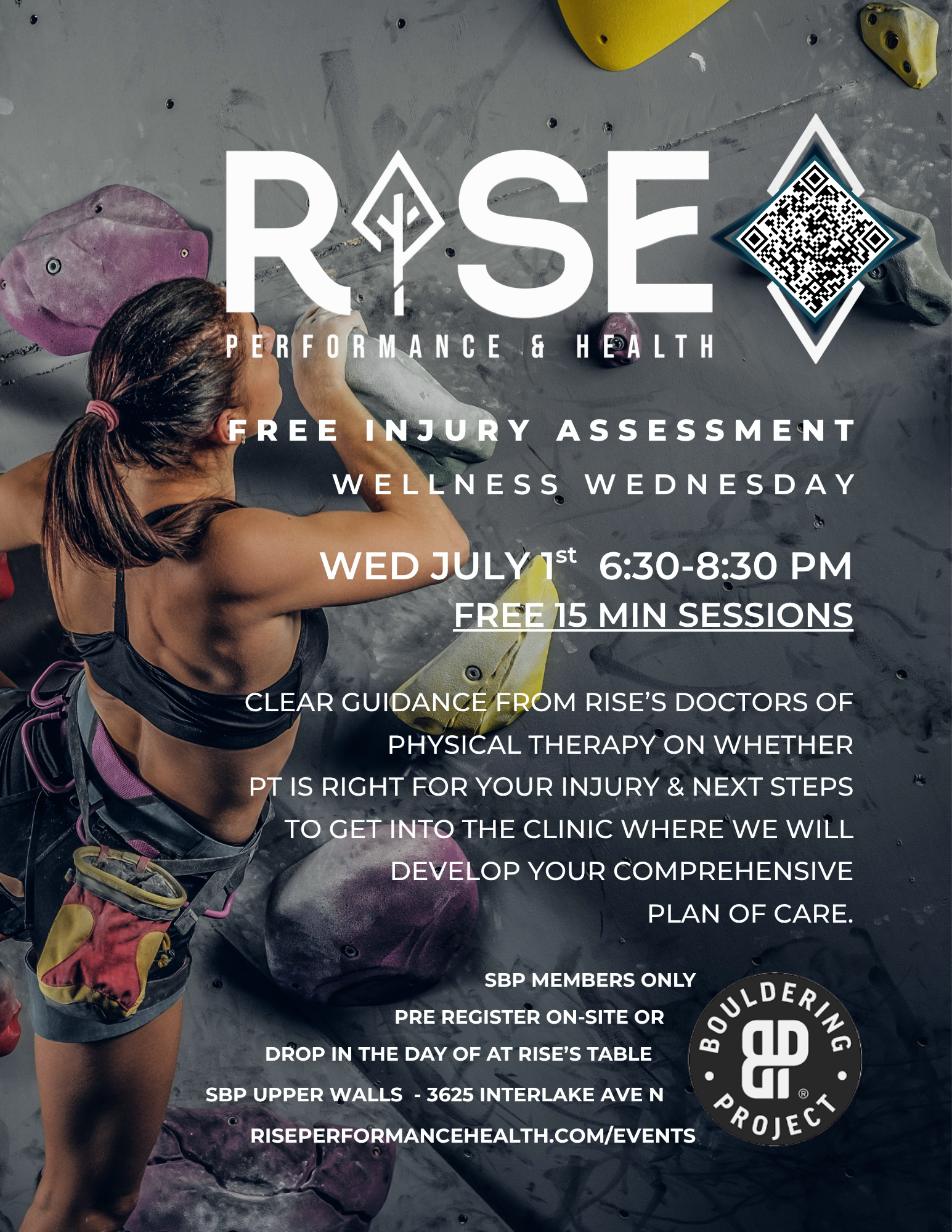 FREE INJURY ASSESSMENT WITH RISE AT SBP UPPER WALLS