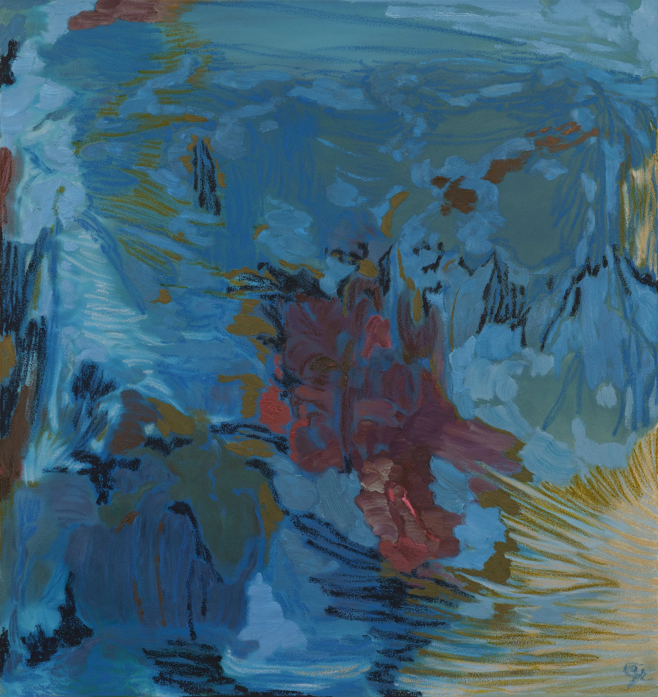 SYNOPSIS | 2026 | oil and oil stick on canvas | 54.25" x 47" (137.5cm x 119.5cm)