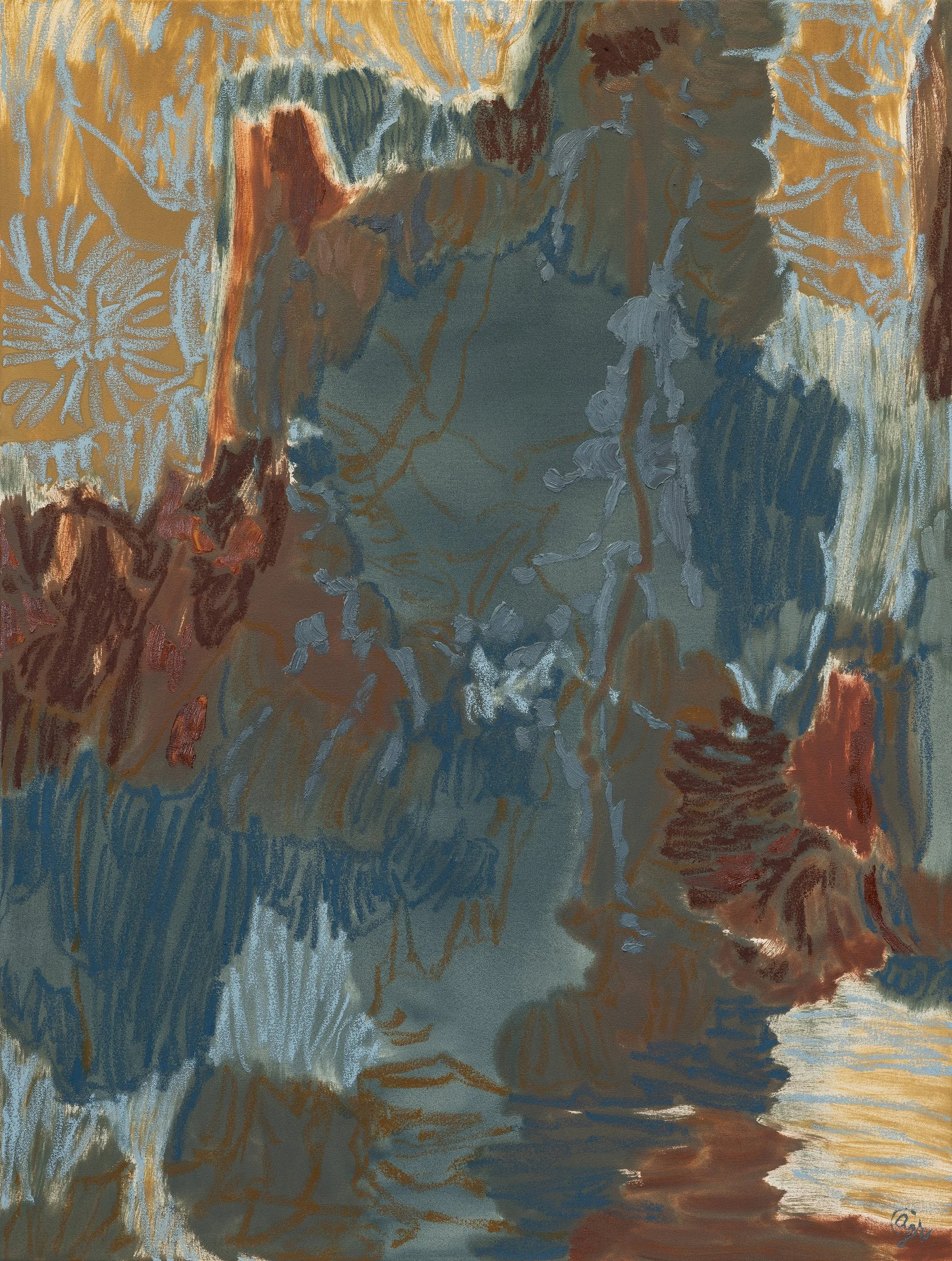 TIDE BLOOMS | 2026 | oil and oil stick on canvas | 47.5" x 36" (121.5cm x 91cm)