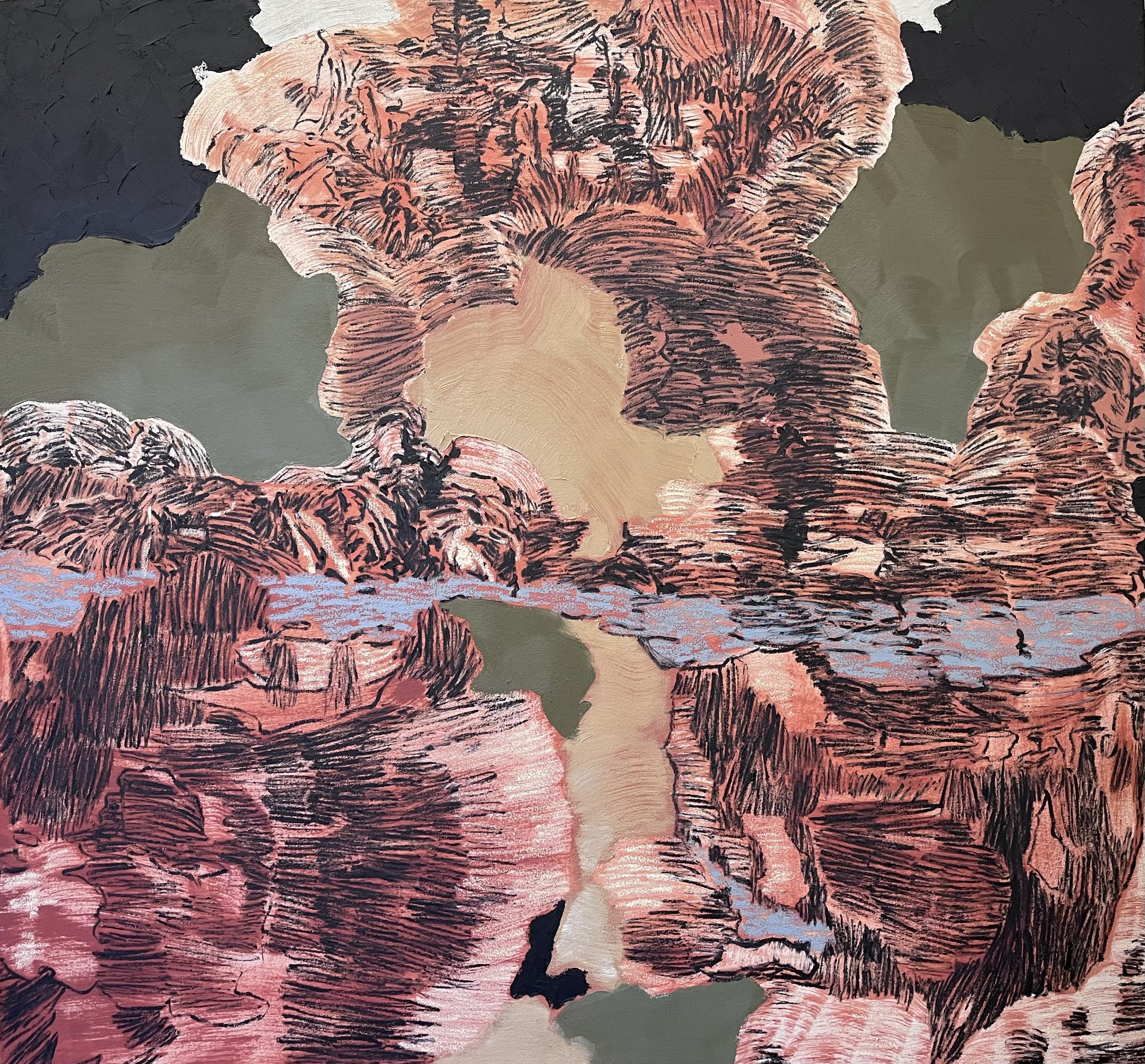 LATEST PROJECTION | 2023 | oil on canvas | 44" x 47" (112cm x 119cm)