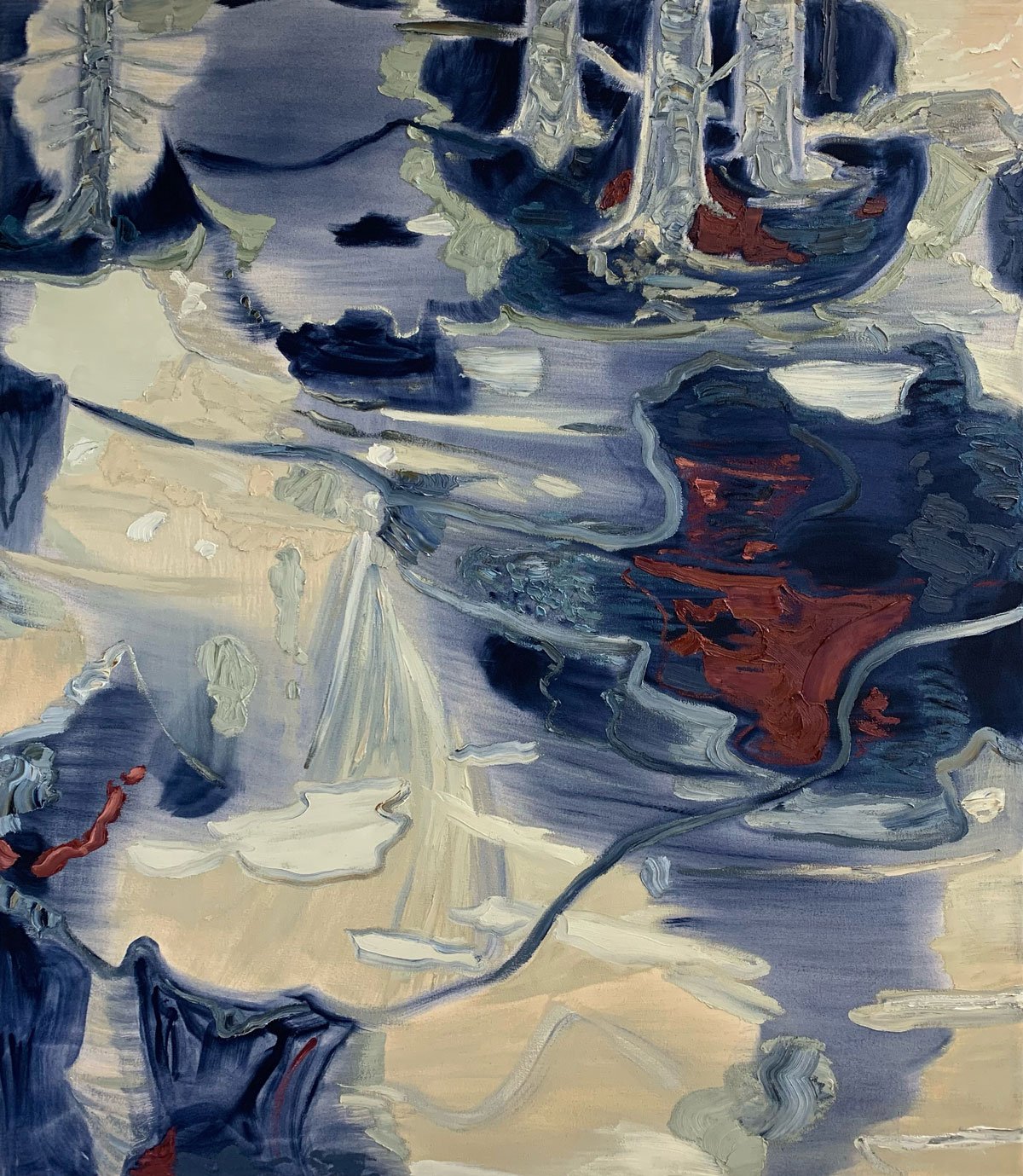 CIRCLING BACK (A) | 2022 | oil on linen | 54" x 47" (137cm x 119cm)