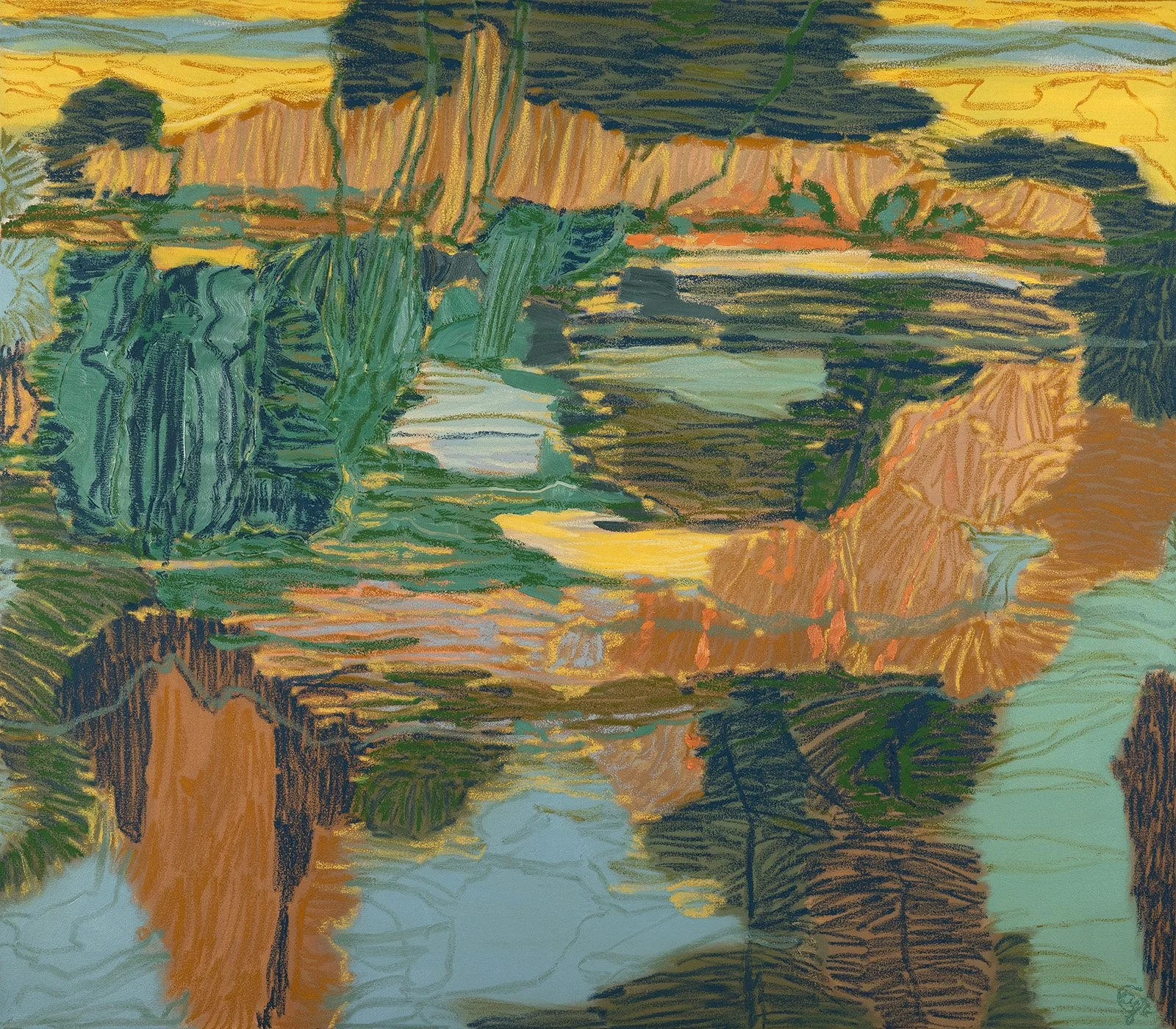 KELP TRAILS | 2026 | oil and oil stick on canvas | 47" x 54" (119cm x 137cm)