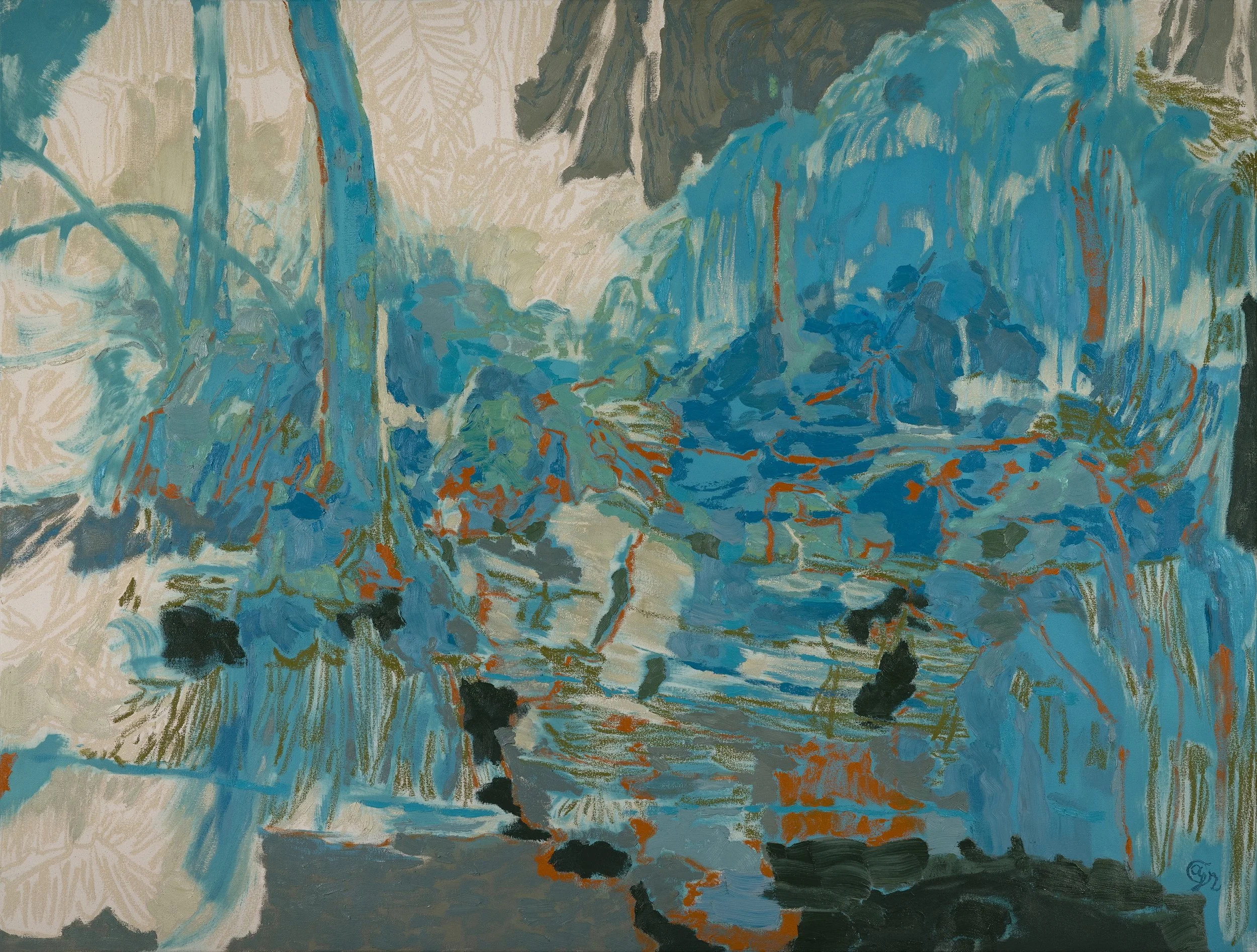 DENIM DAZE | 2026 | oil and oil stick on canvas | 47.25" x 63" (120cm x 160cm)