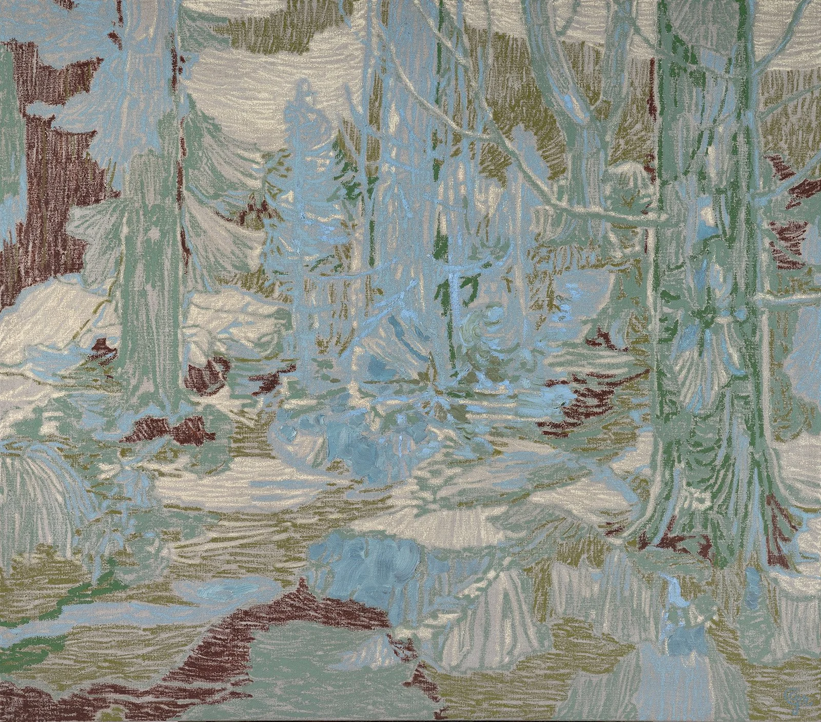 SONOTOPE | 2026 | oil and oil stick on linen | 47" x 54" (119cm x 137cm)