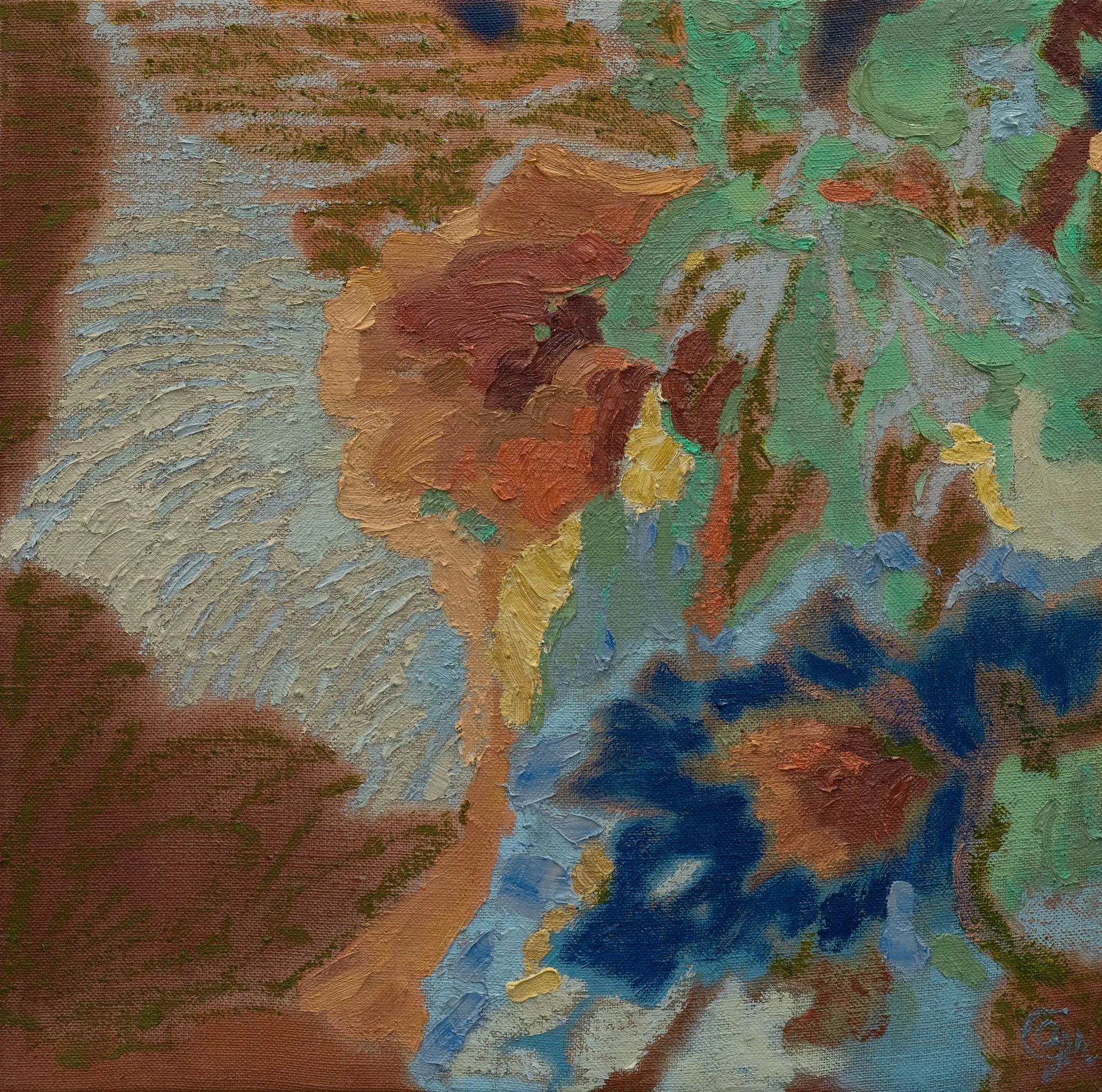 TOUTING | 2025 | oil on linen | 17" x 17" (43cm x 43cm)