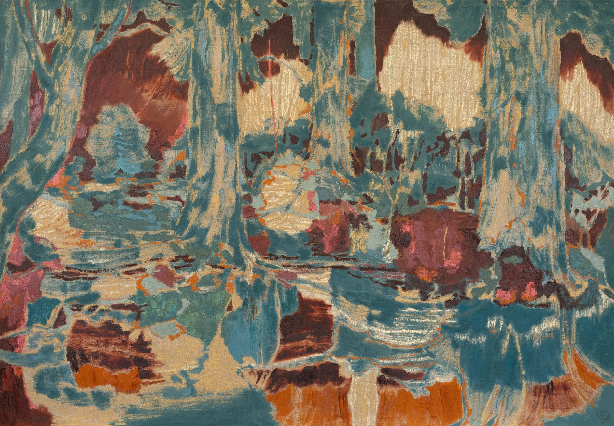 NAVIGATOR | 2026 | oil and oil stick on linen | 53.5" x 76.75" (136cm x 195cm)