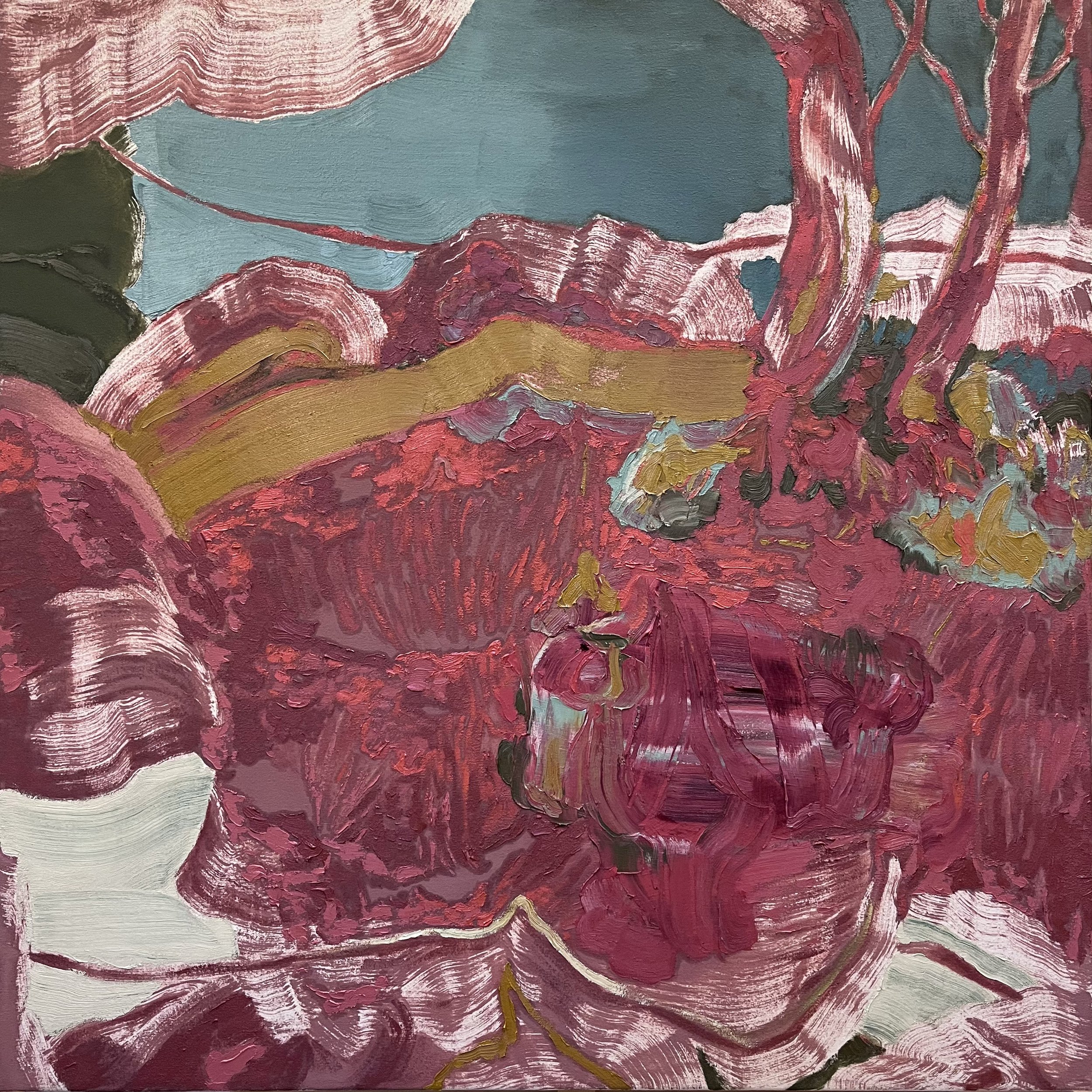 RASPBERRY JAMSCAPE | 2023 | oil on canvas | 38" x 38" (97cm x 97cm)