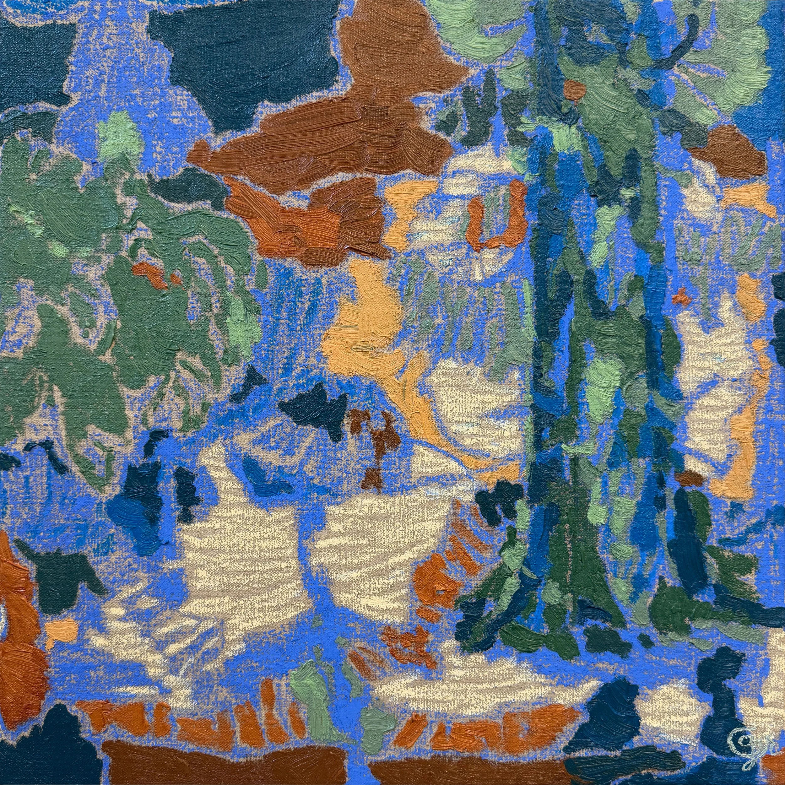 STANZA | 2026 | oil and oil stick on canvas | 16.75" x 16.75" (42.5cm x 42.5cm)