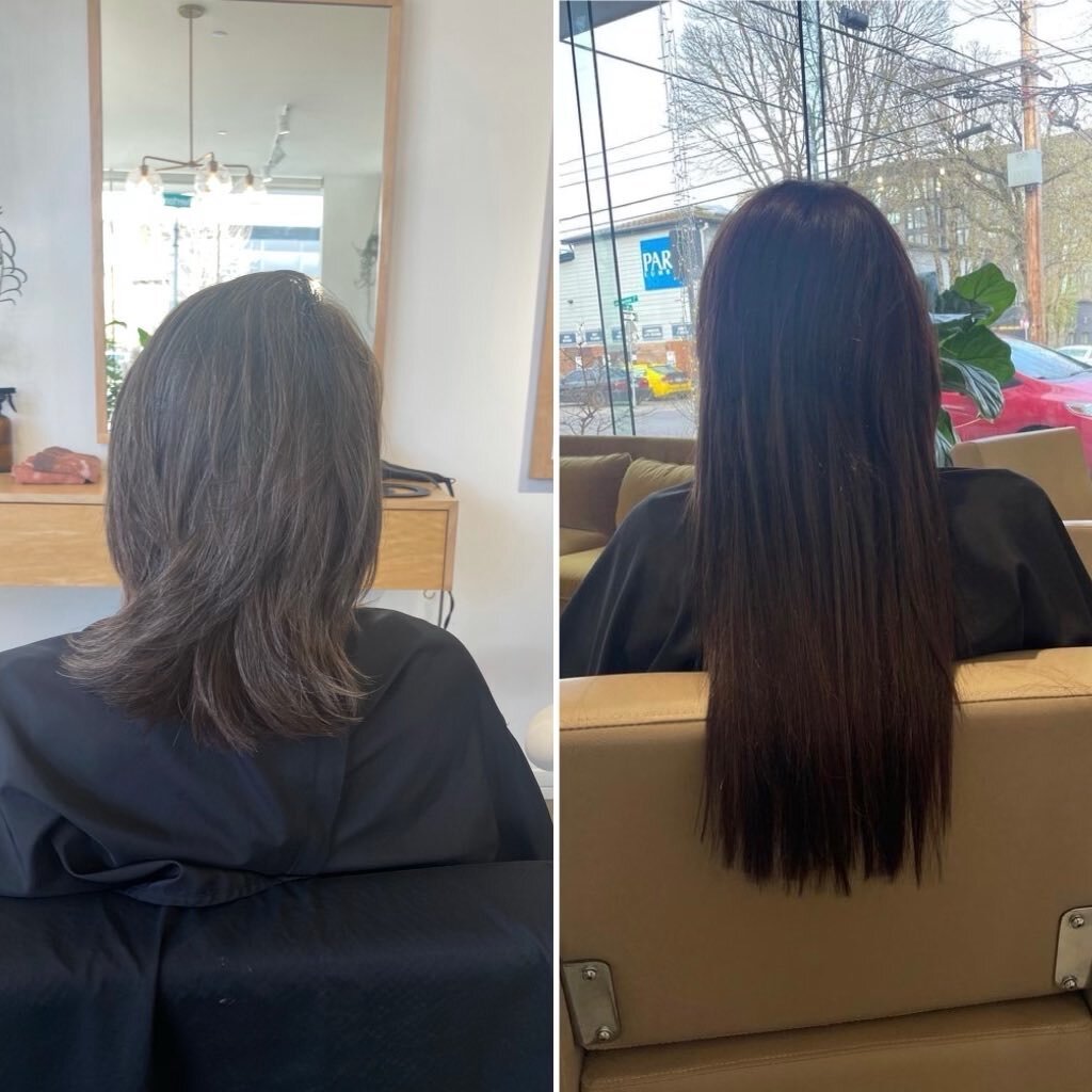 I never seem to do a before and after. My client was so kind to do it for@me.😂👌 #takesomeyearsoff #heyheynomoregrey #pdxhairextensuons #portlandhairextensions #portlandoregon