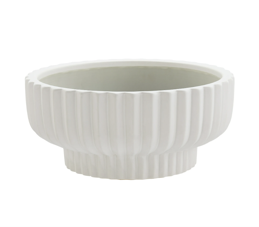 12" Ribbed Footed Planter