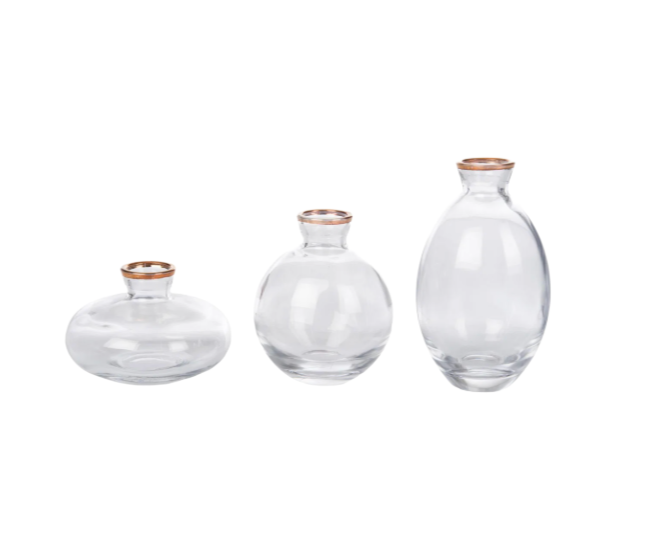 Gold Rimmed Bubble Bud Vase