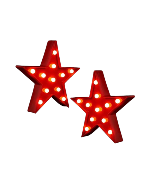 12" LED Red Marquee Stars (Quantity: 2) 